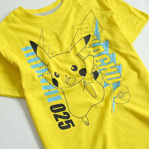 Imported Yellow Pikachu Printed Soft Cotton T-Shirt For Kids (120406)