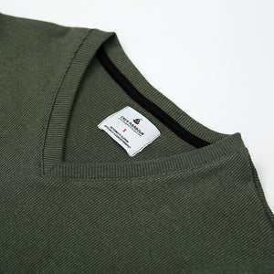 Men's Sleeveless V-Neck Rib Sweater (10032)