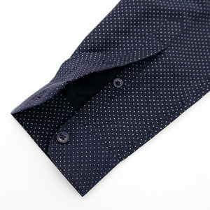 Premium Quality Imported Men Navy Dotted Casual Shirt (21176)
