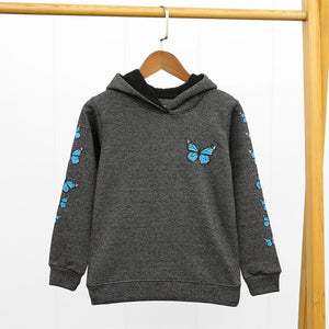 Premium Quality Butterfly Printed Pull-Over Hoodie For Girls (10584)