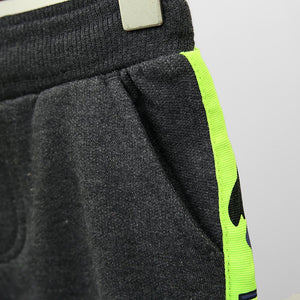 Premium Quality Canvas Tape Printed Side Panel Fleece Trouser For Kids