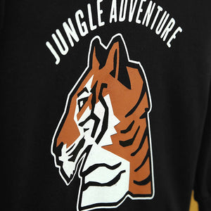 Premium Quality Black "Jungle Adventure" Slogan Hoodie For Boys (10779)