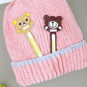 Kids Velvet Look Premium Quality Soft Knit Fur Lined Velvet Look Stretch Caps
