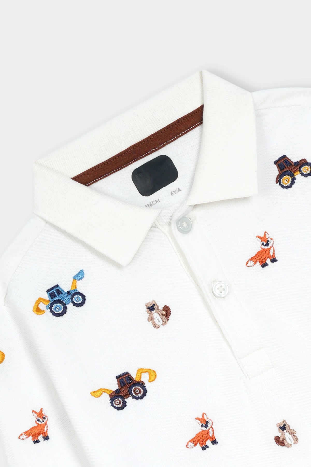 All-Over Embroidered Soft Cotton Polo Shirt