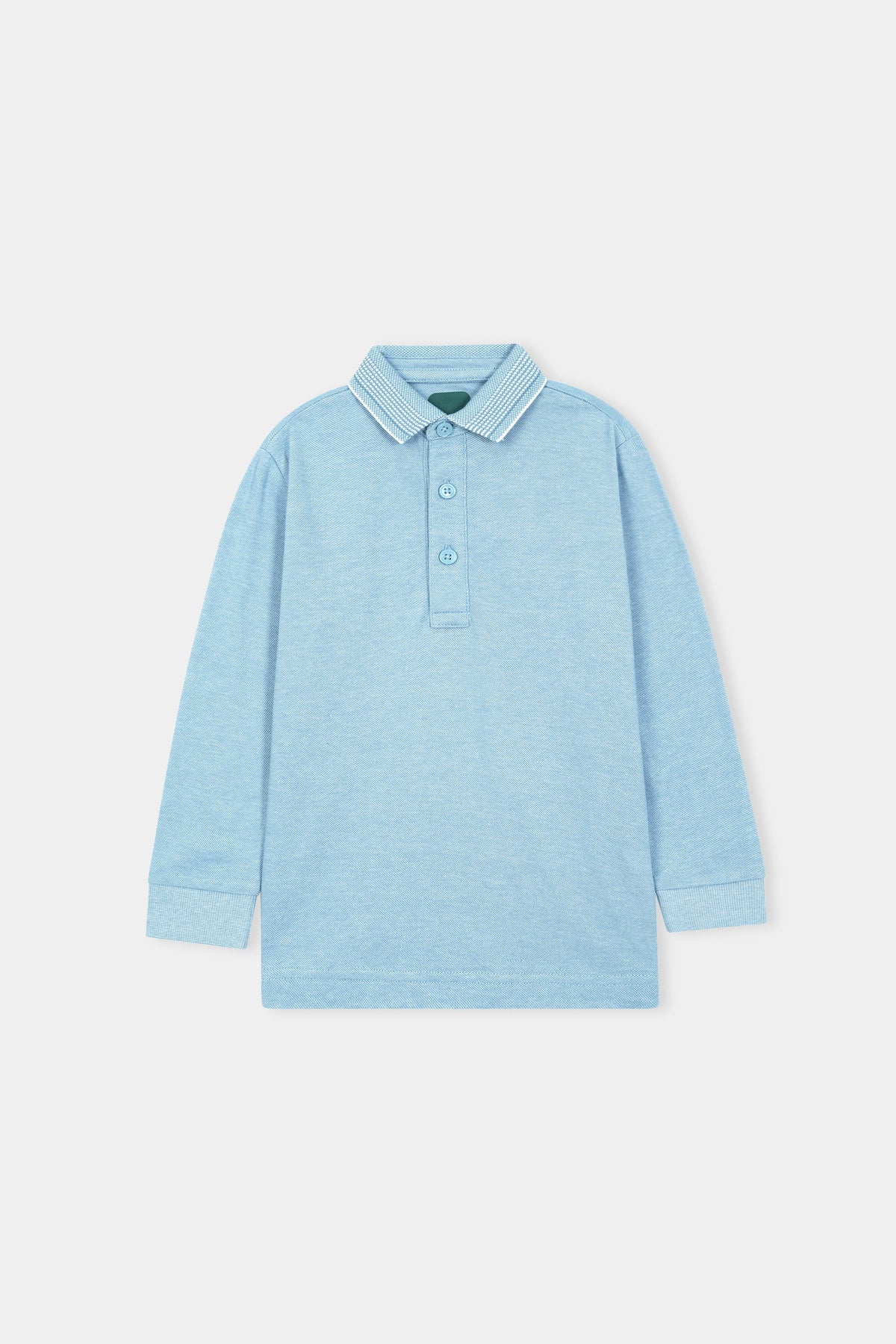 Classic Cotton Long Sleeve Polo – Sky Blue