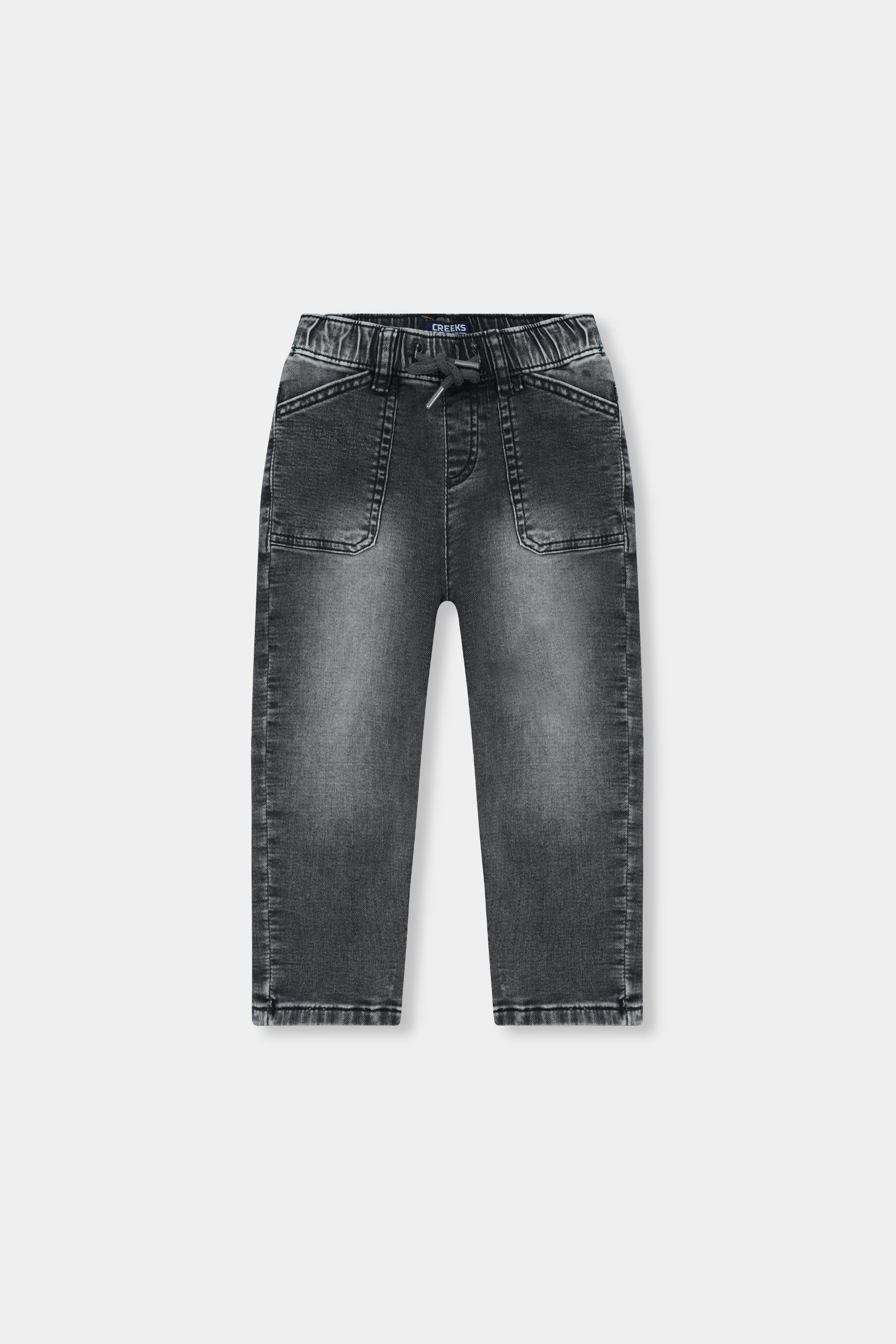 Kids' Washed Black Jogger Jeans