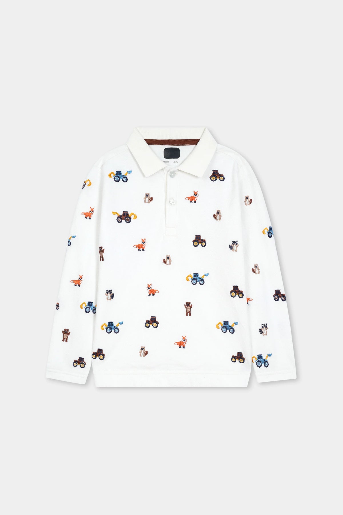 All-Over Embroidered Soft Cotton Polo Shirt