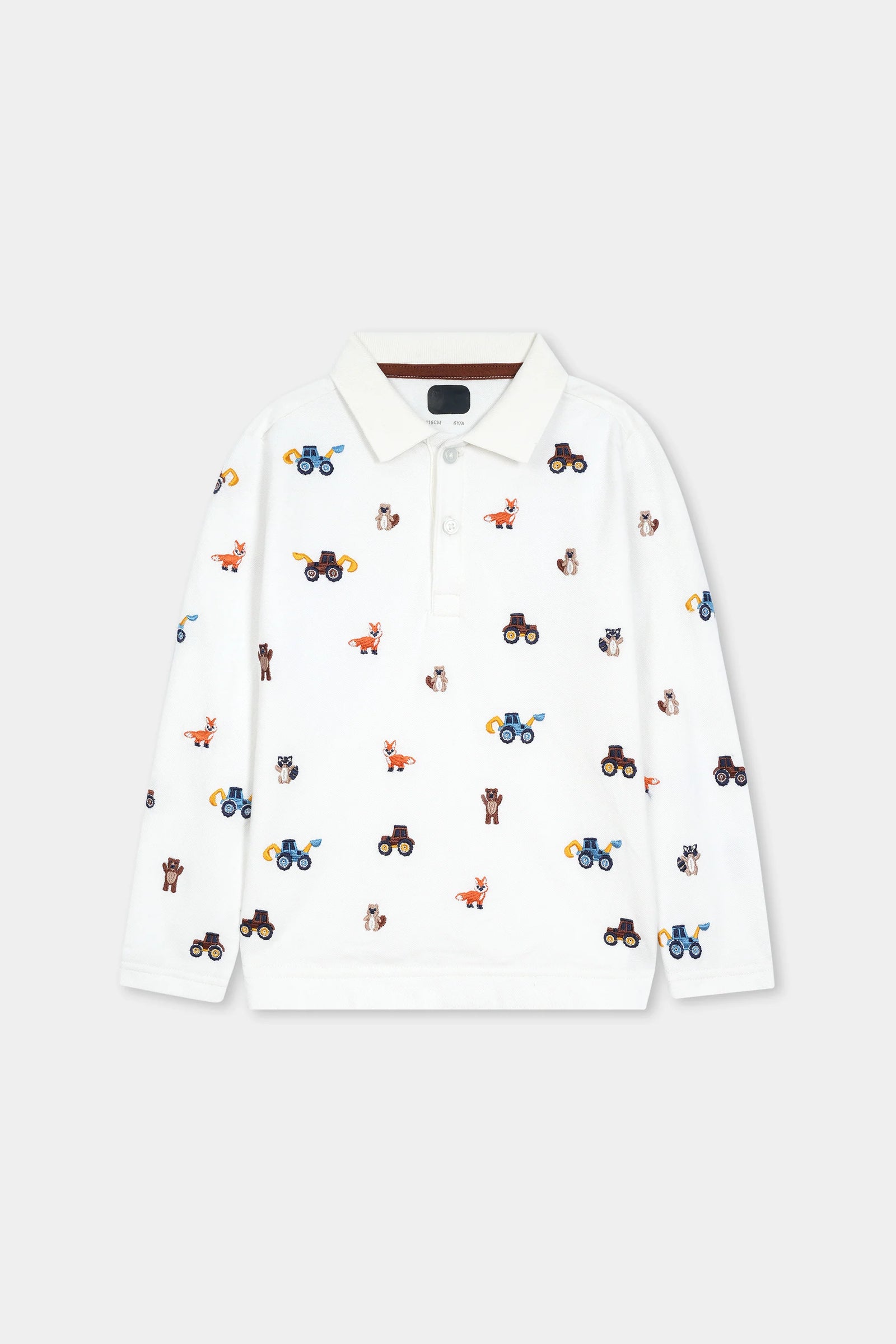 All-Over Embroidered Soft Cotton Polo Shirt