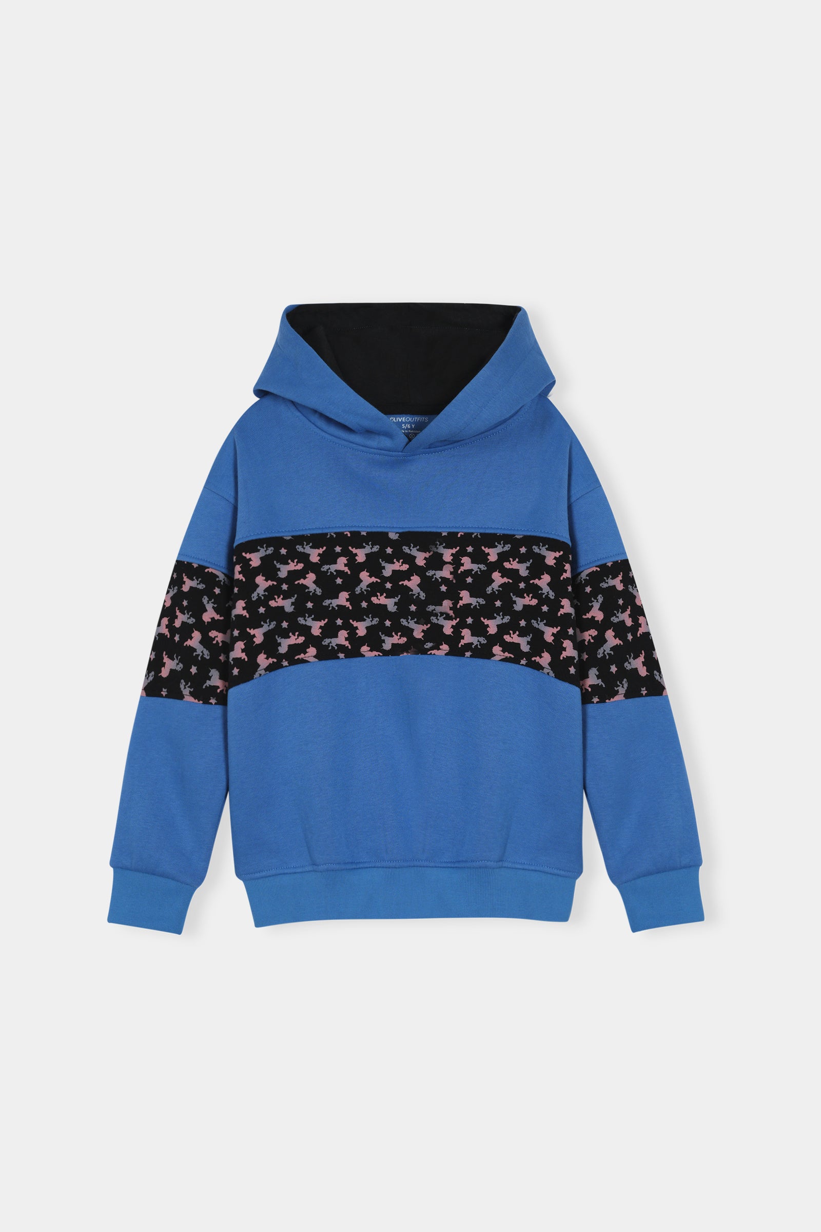 Boys  Blue Hoodie & Jogger Set with Printed Animal Band