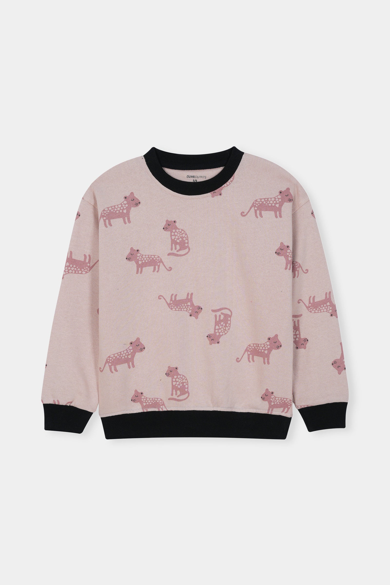 Cozy Jungle Vibes Boys' Set – Pink Tiger Print & Black Joggers