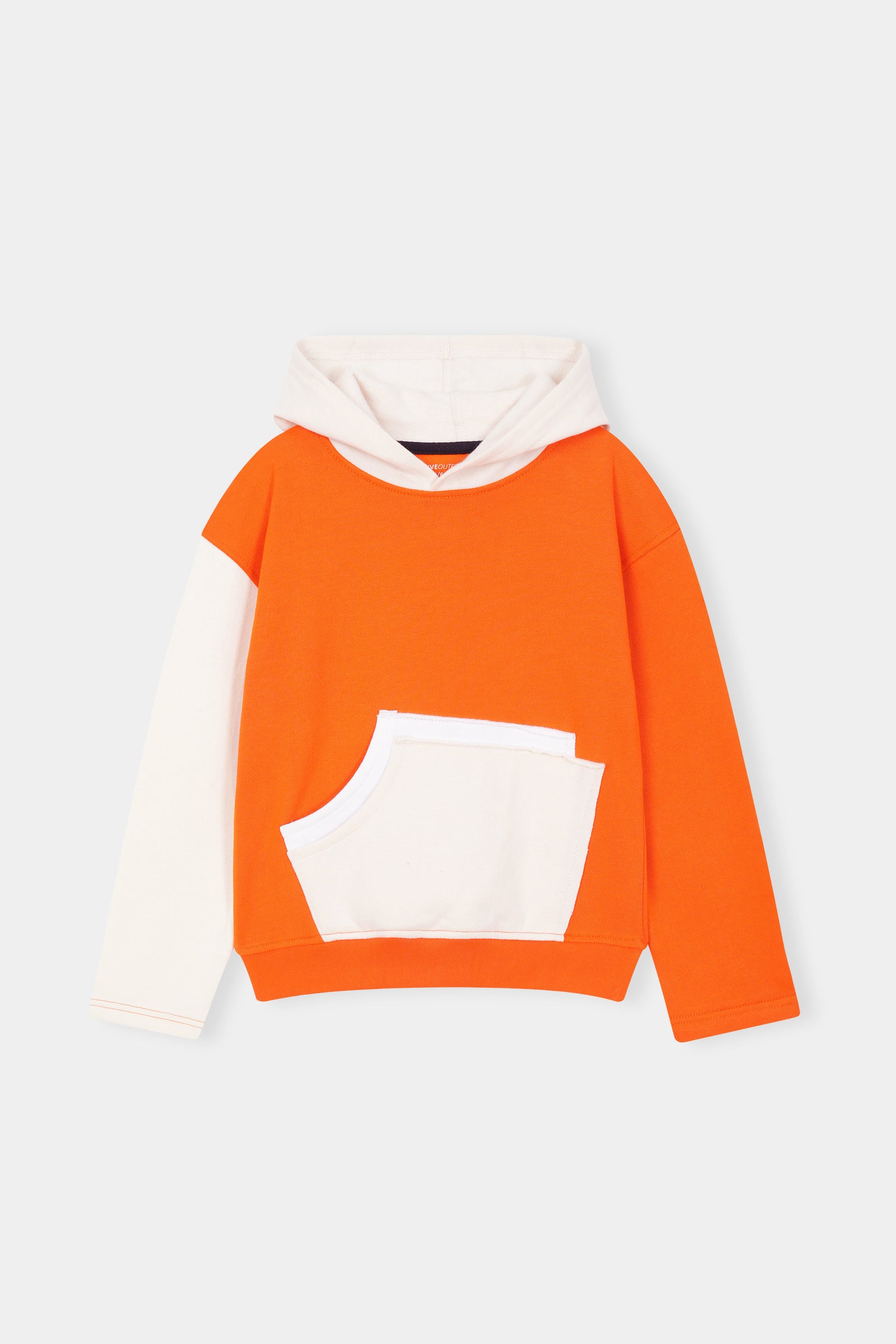 Bold & Bright  Colorblock Hoodie Set – Orange & White
