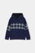 Boys Navy Grid Stripe Hoodie & Jogger Set
