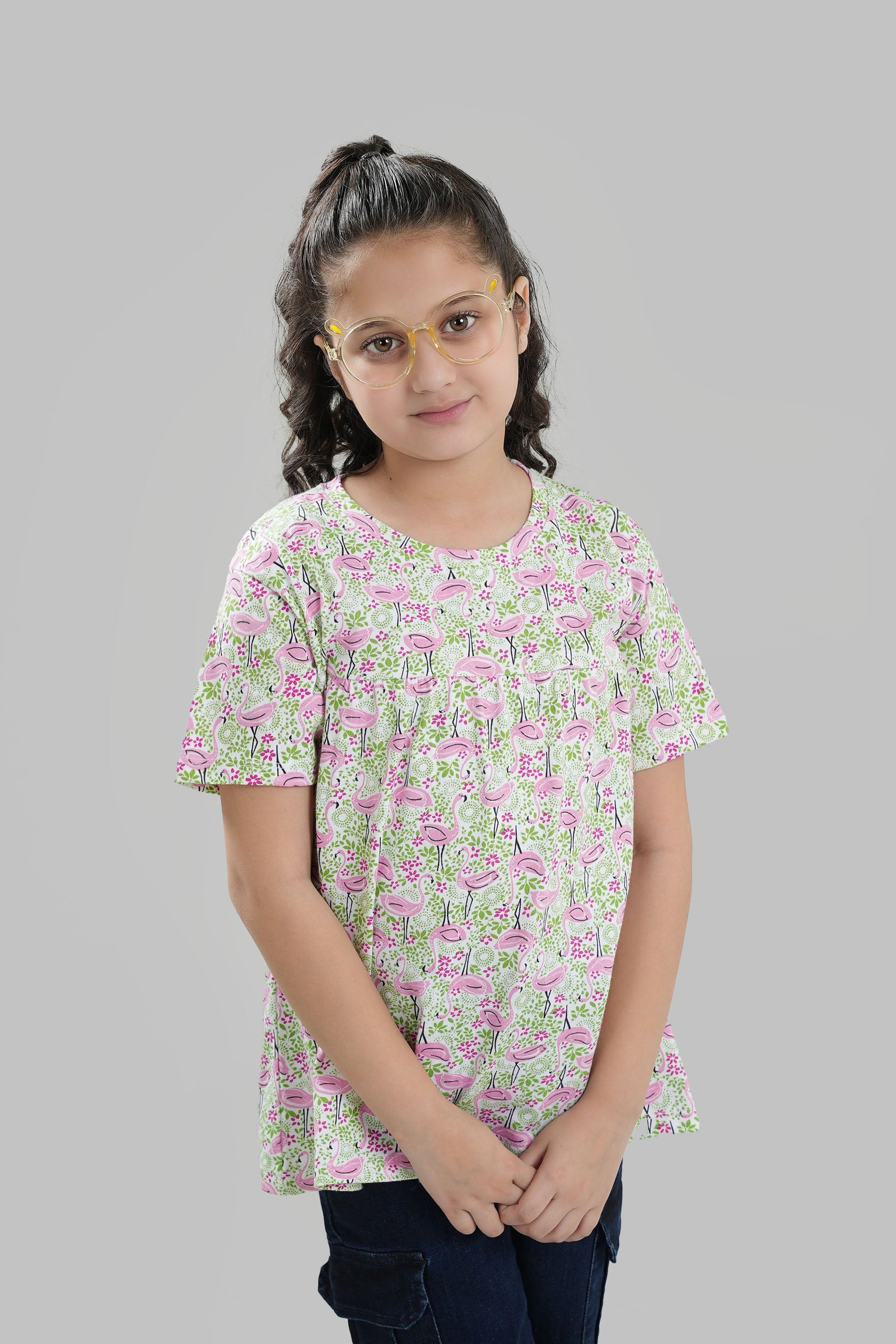 Flamingo Printed Knit Top