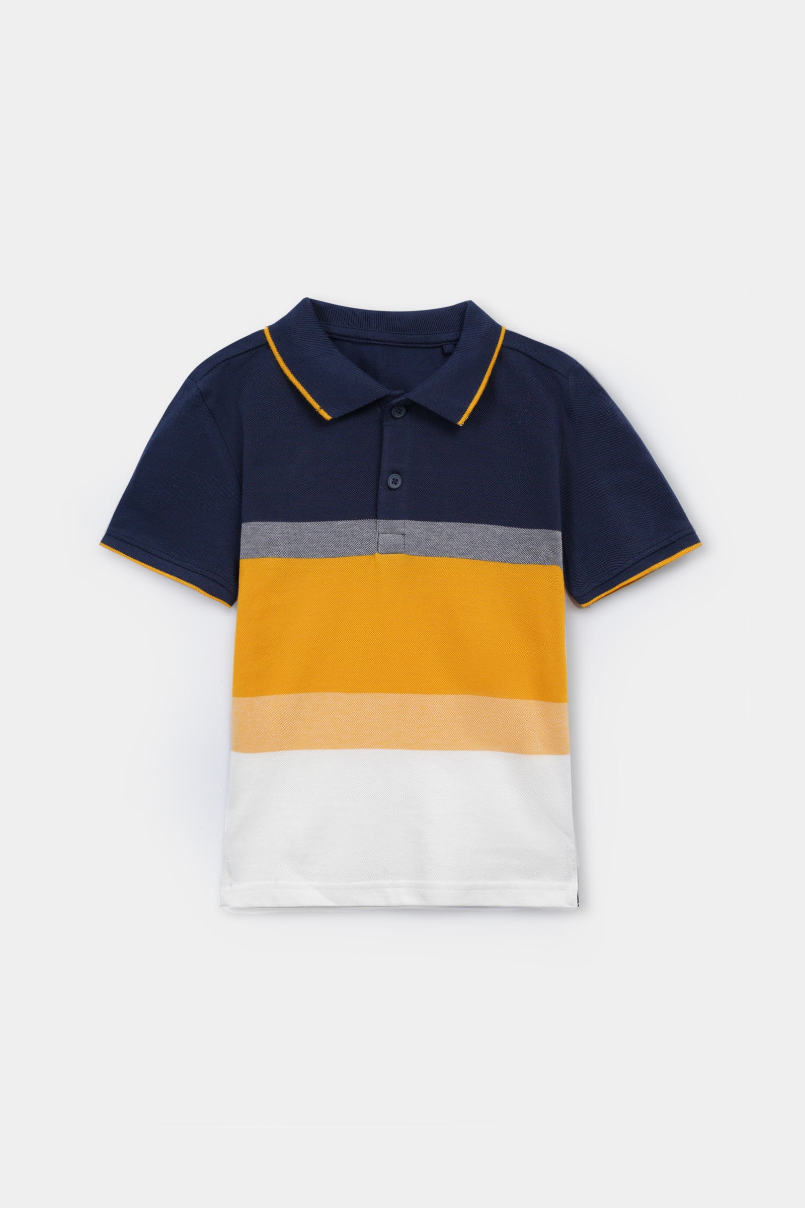 Boys Contrast Panel Soft Cotton Polo Shirt