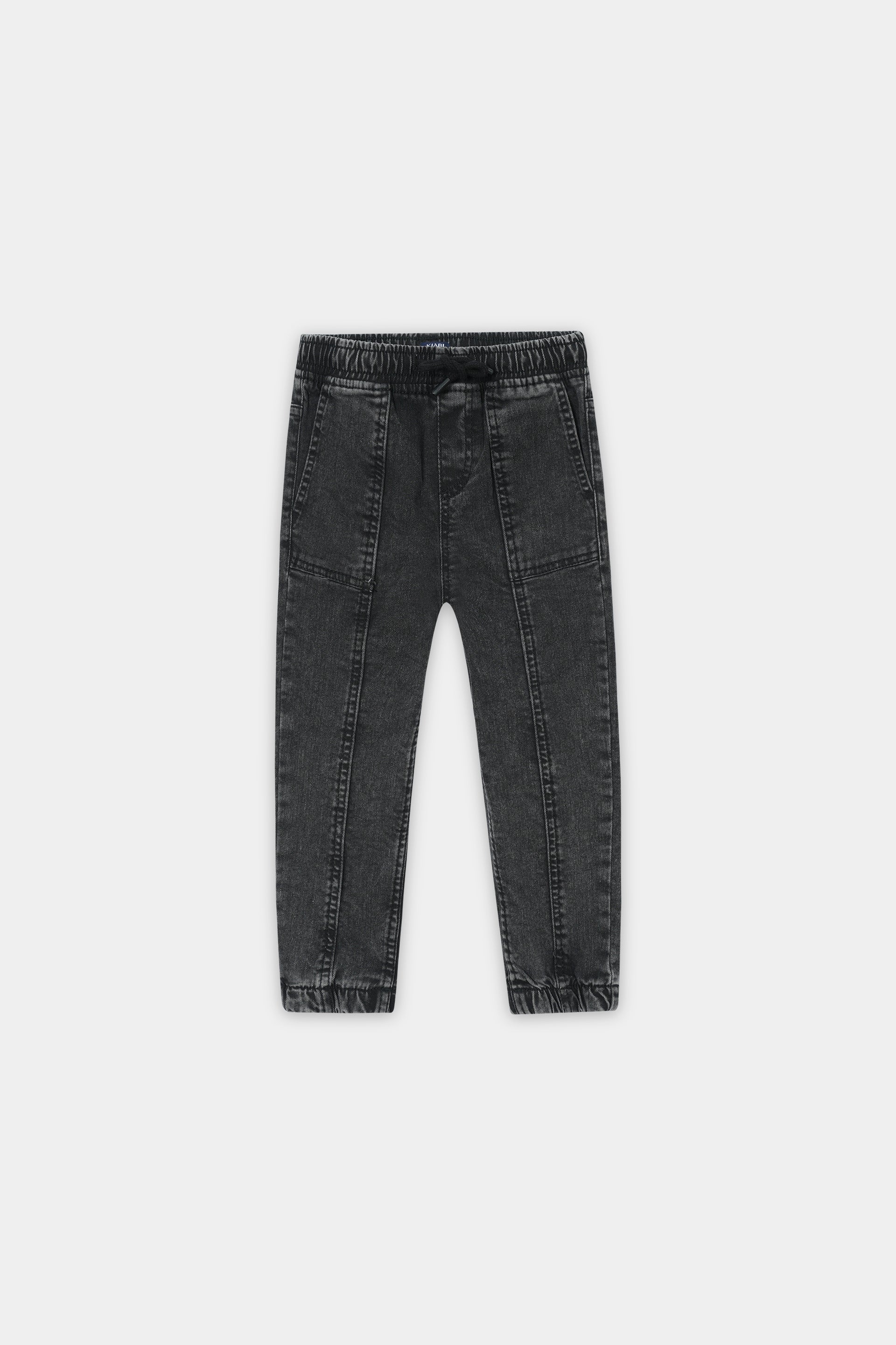 Urban Black Acid-Wash Jogger trouser