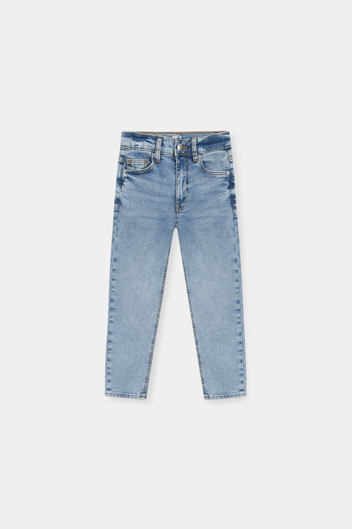 Washed Blue Slim Fit Jeans For Boys
