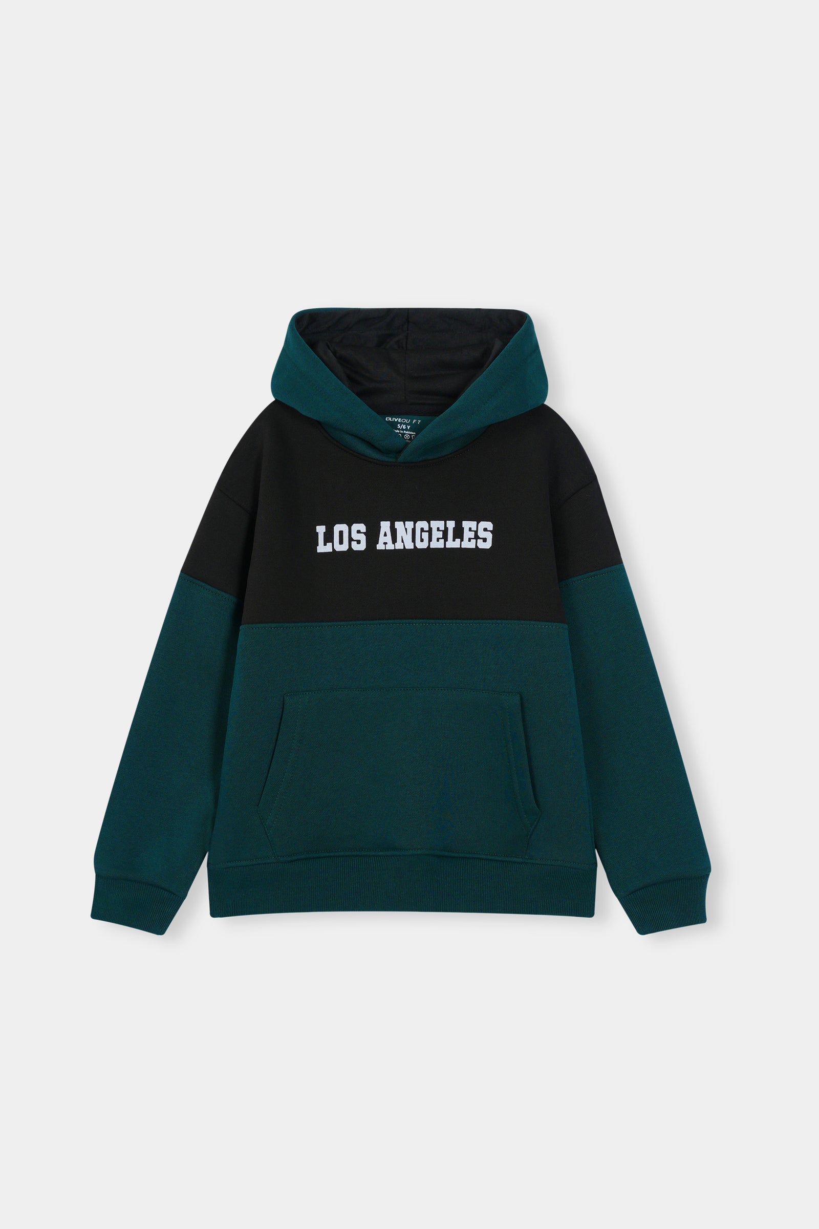 Boys Los Angeles Colorblock Hoodie & Jogger Set – Teal & Black