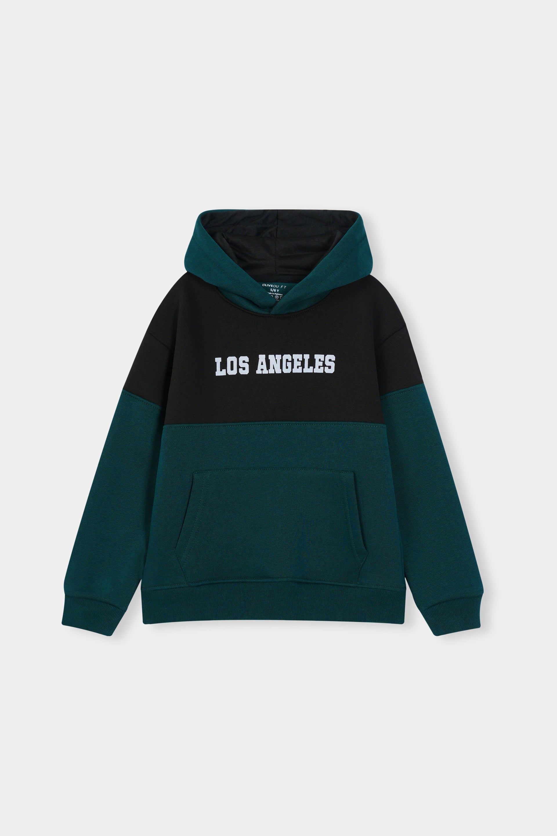 Boys Los Angeles Colorblock Hoodie & Jogger Set – Teal & Black
