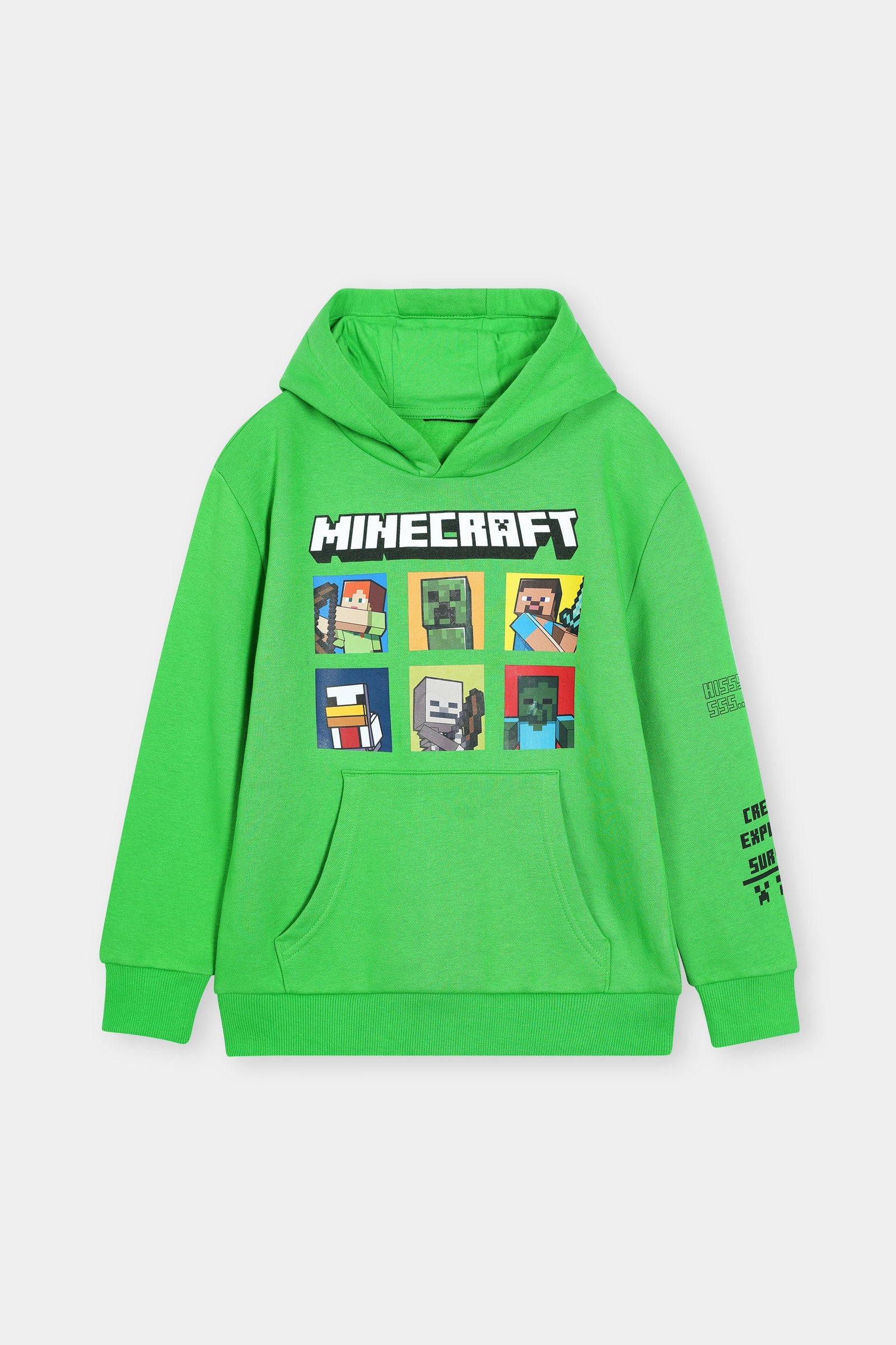 Minecraft Hoodie and Jogger Set – Vibrant Green and Gray Comfort Wear