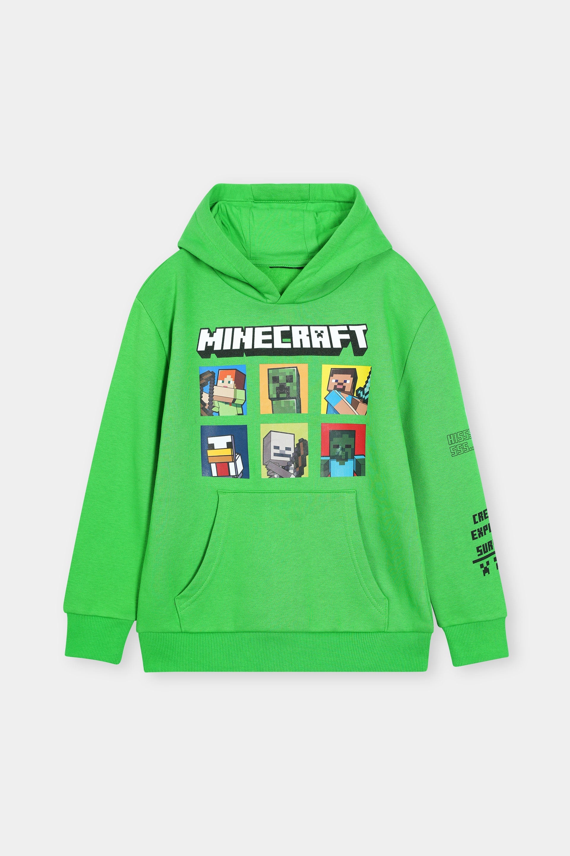 Minecraft Hoodie and Jogger Set – Vibrant Green and Gray Comfort Wear