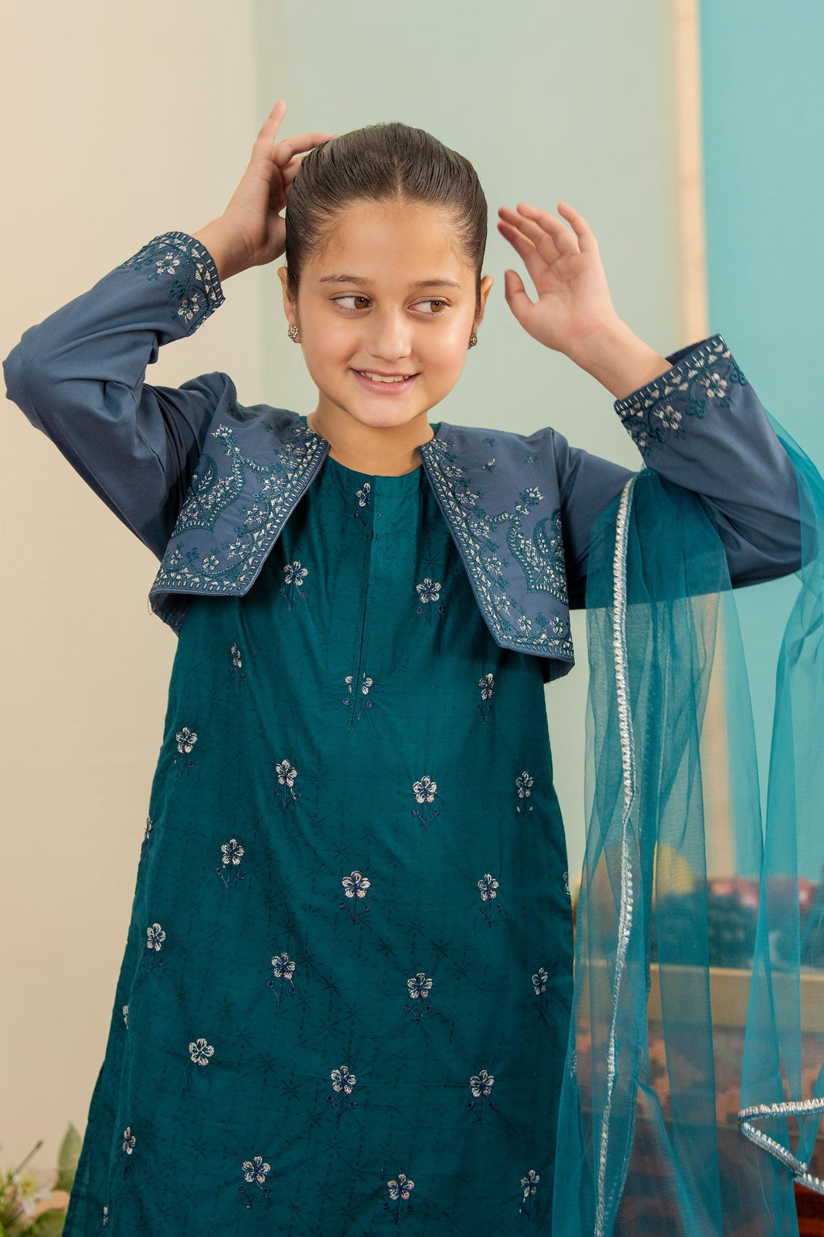 Aqua Blossom Ensemble - 4 Piece Suit