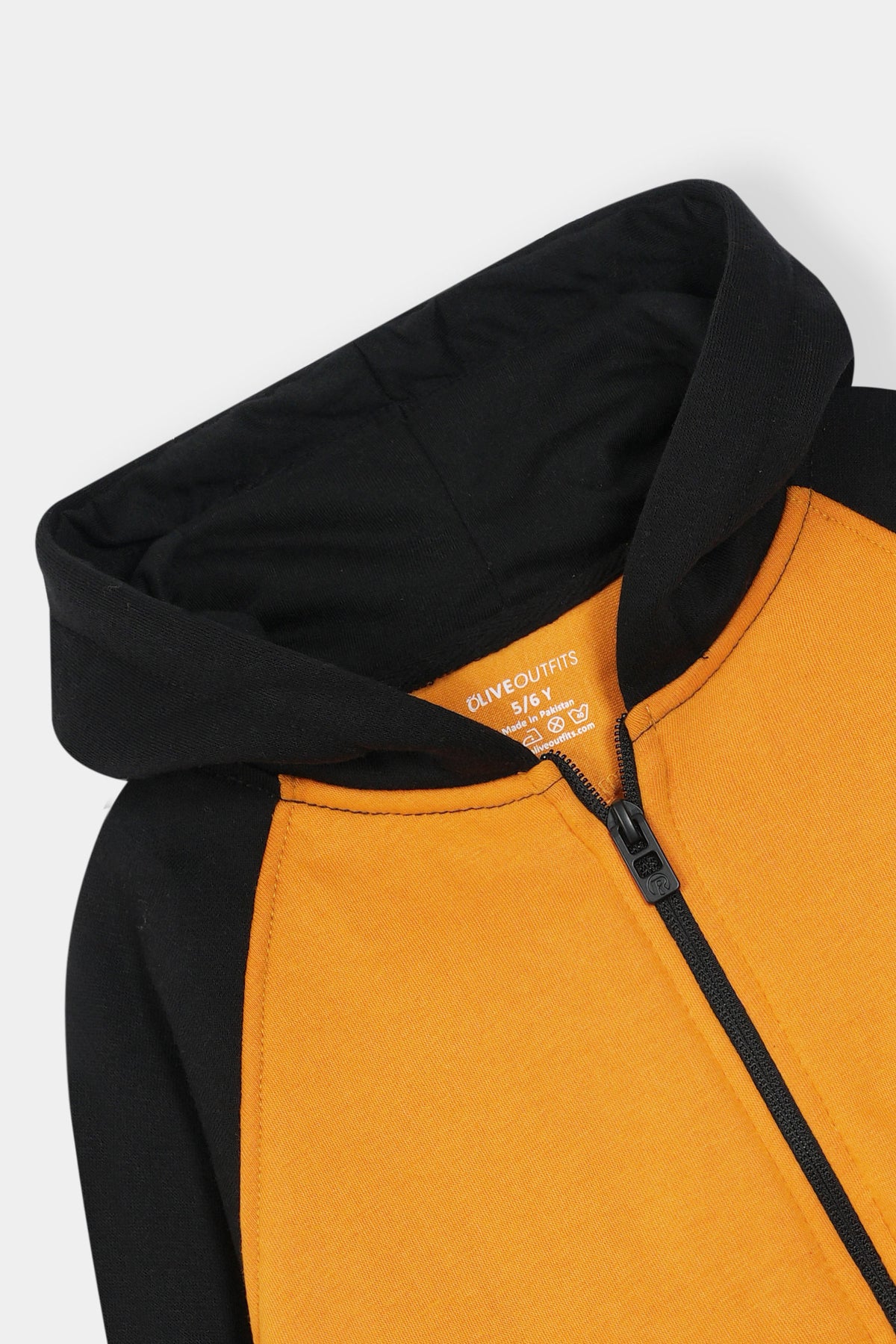 Boys Bold Orange & Black Zip-Up Hoodie Set