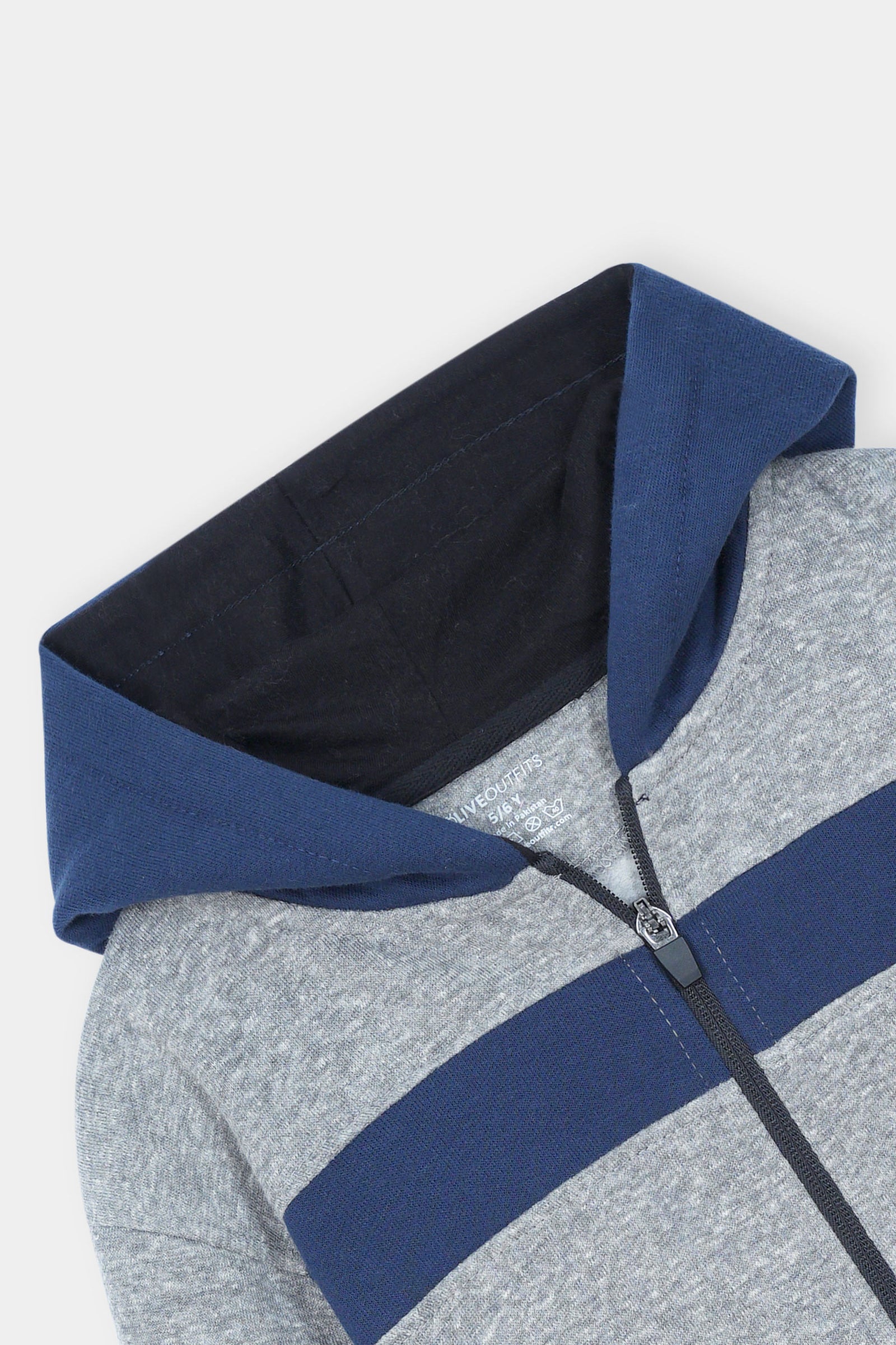 Heather Blue Zip-Up Tracksuit – Bold Stripes for Active Days