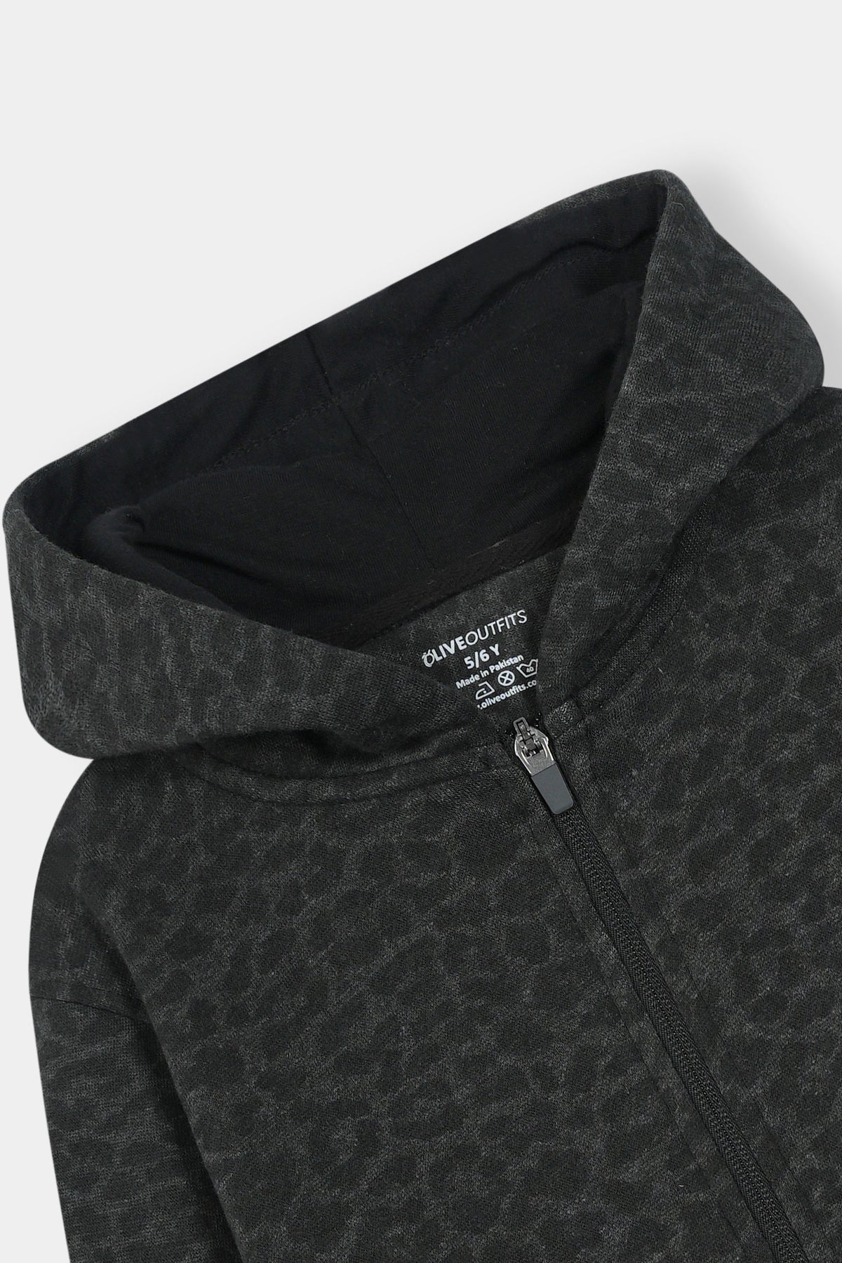 Boys Black Leopard Print Hoodie & Jogger Set