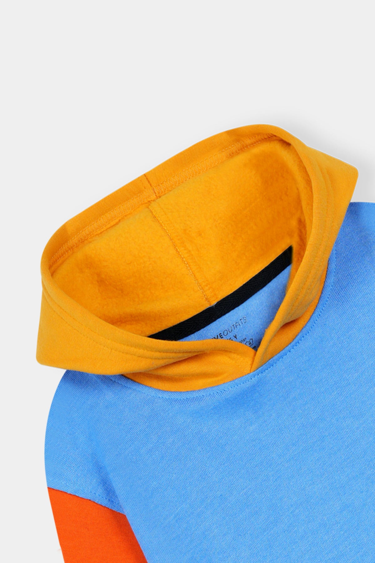 Boys Colorblock Hoodie & Jogger Set – Blue, Orange & Mustard