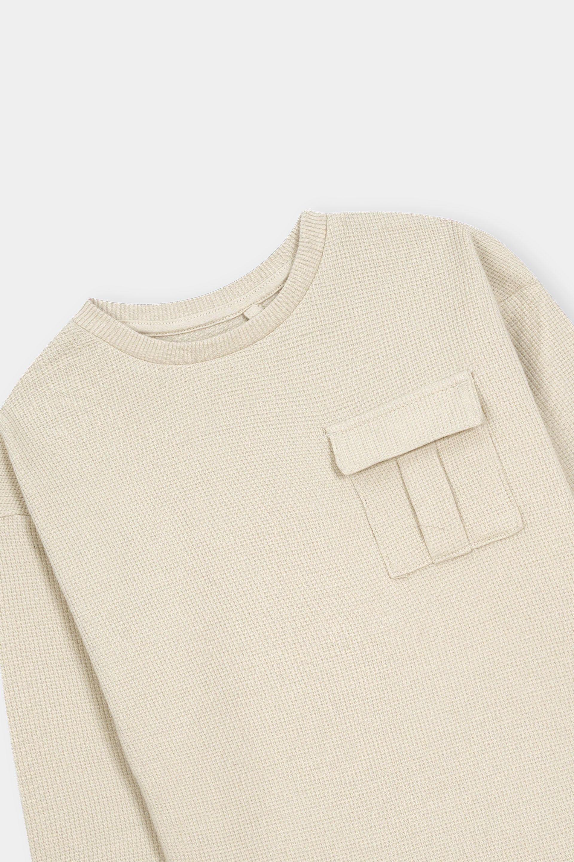 Classic Beige Waffle Pocket Tee
