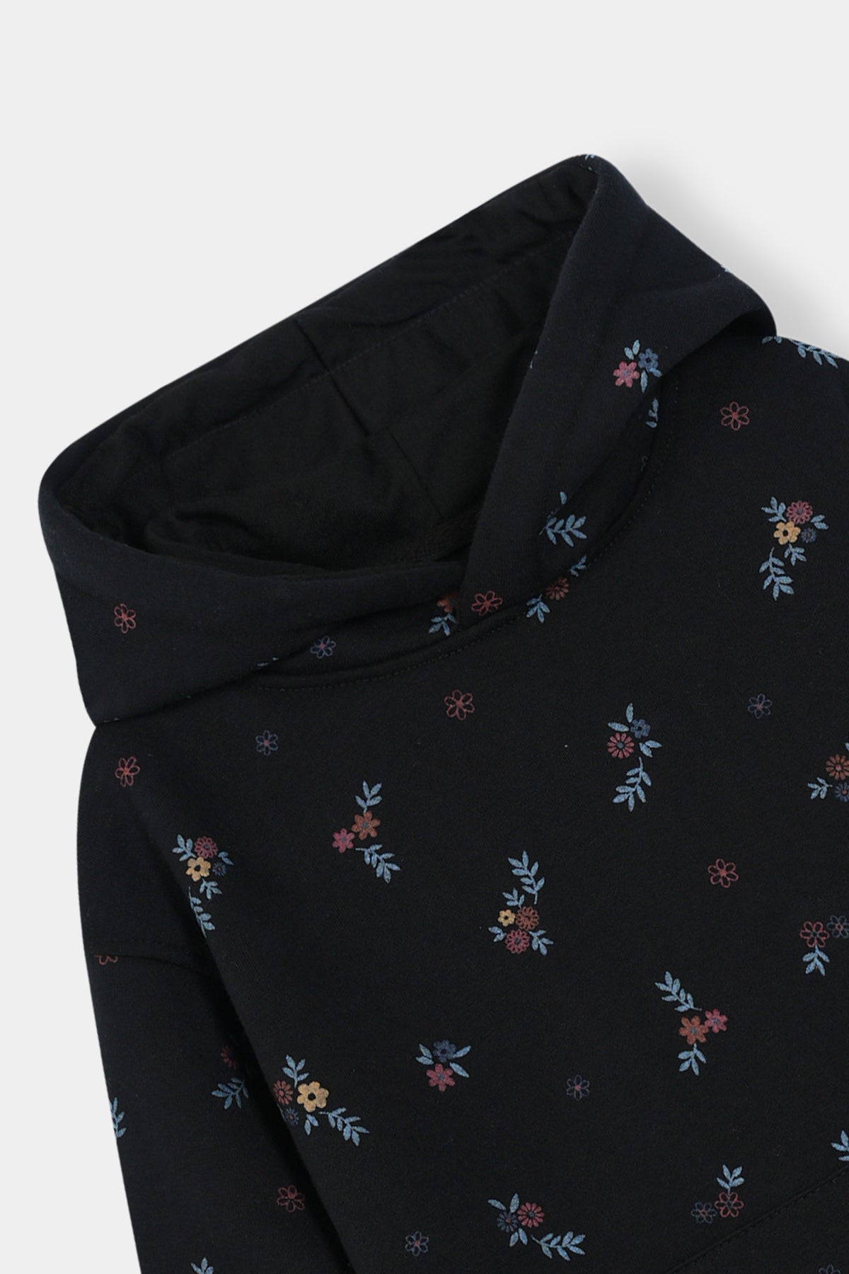 Boys Cozy Floral Black Hoodie and Jogger Set