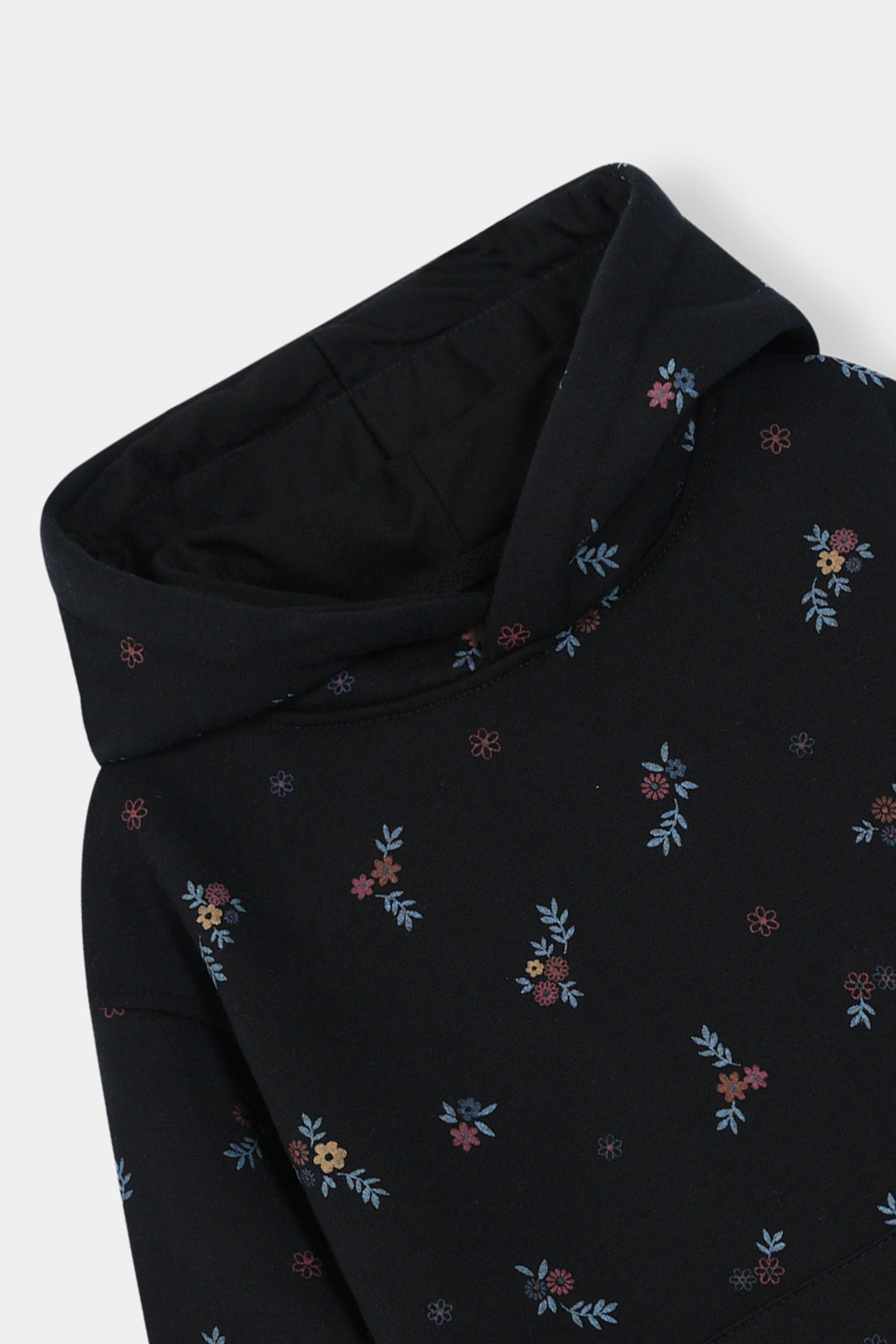 Boys Cozy Floral Black Hoodie and Jogger Set