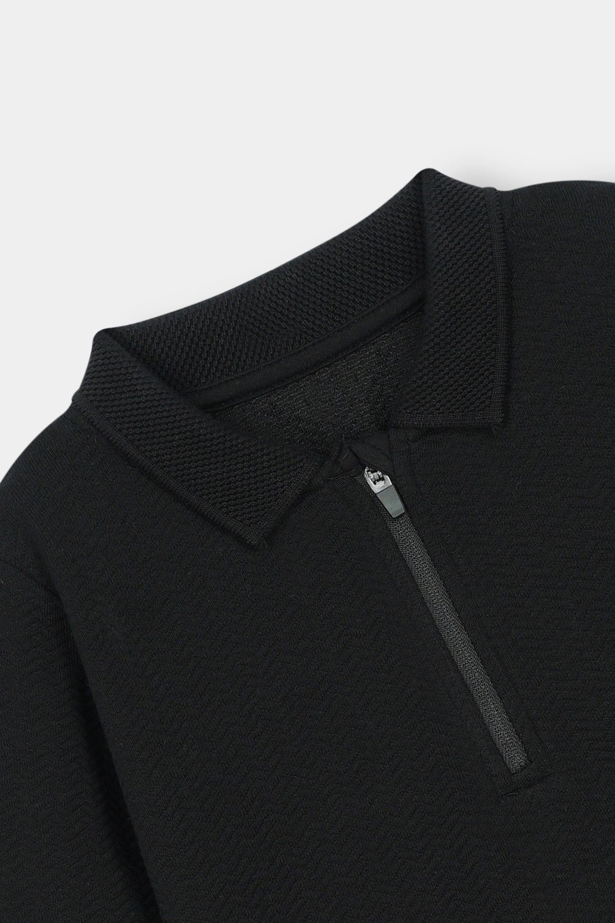 Classic Black Half-Zip Polo Sweatshirt