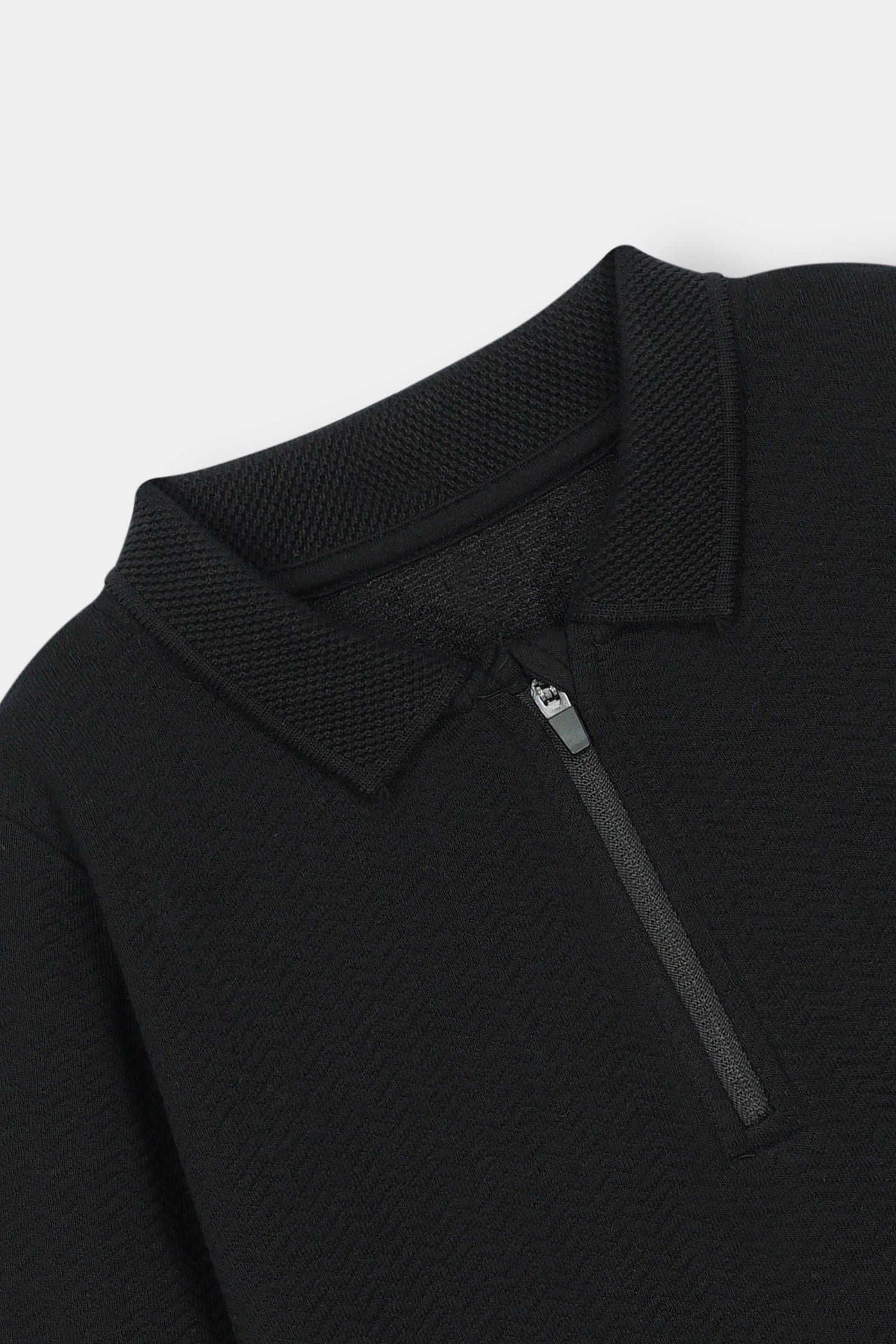 Classic Black Half-Zip Polo Sweatshirt