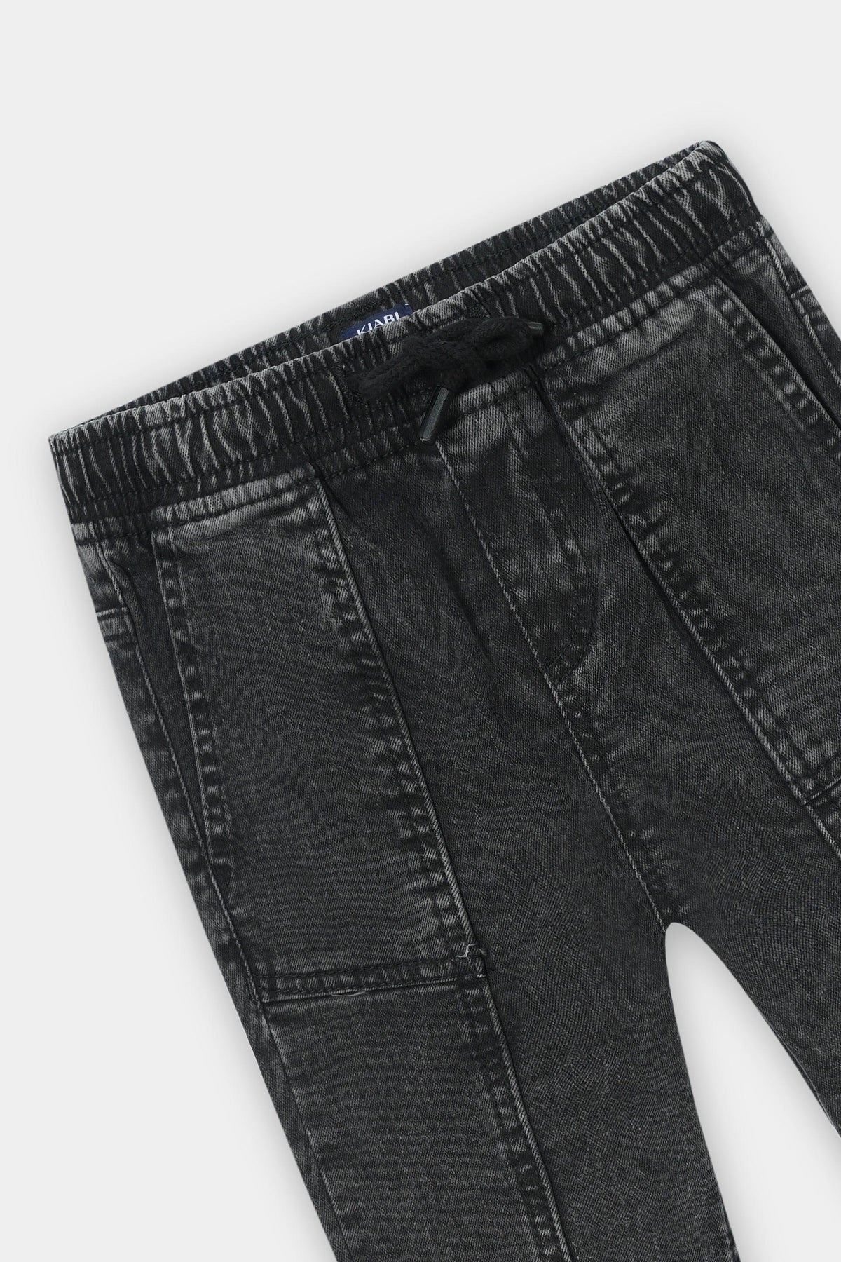 Urban Black Acid-Wash Jogger trouser