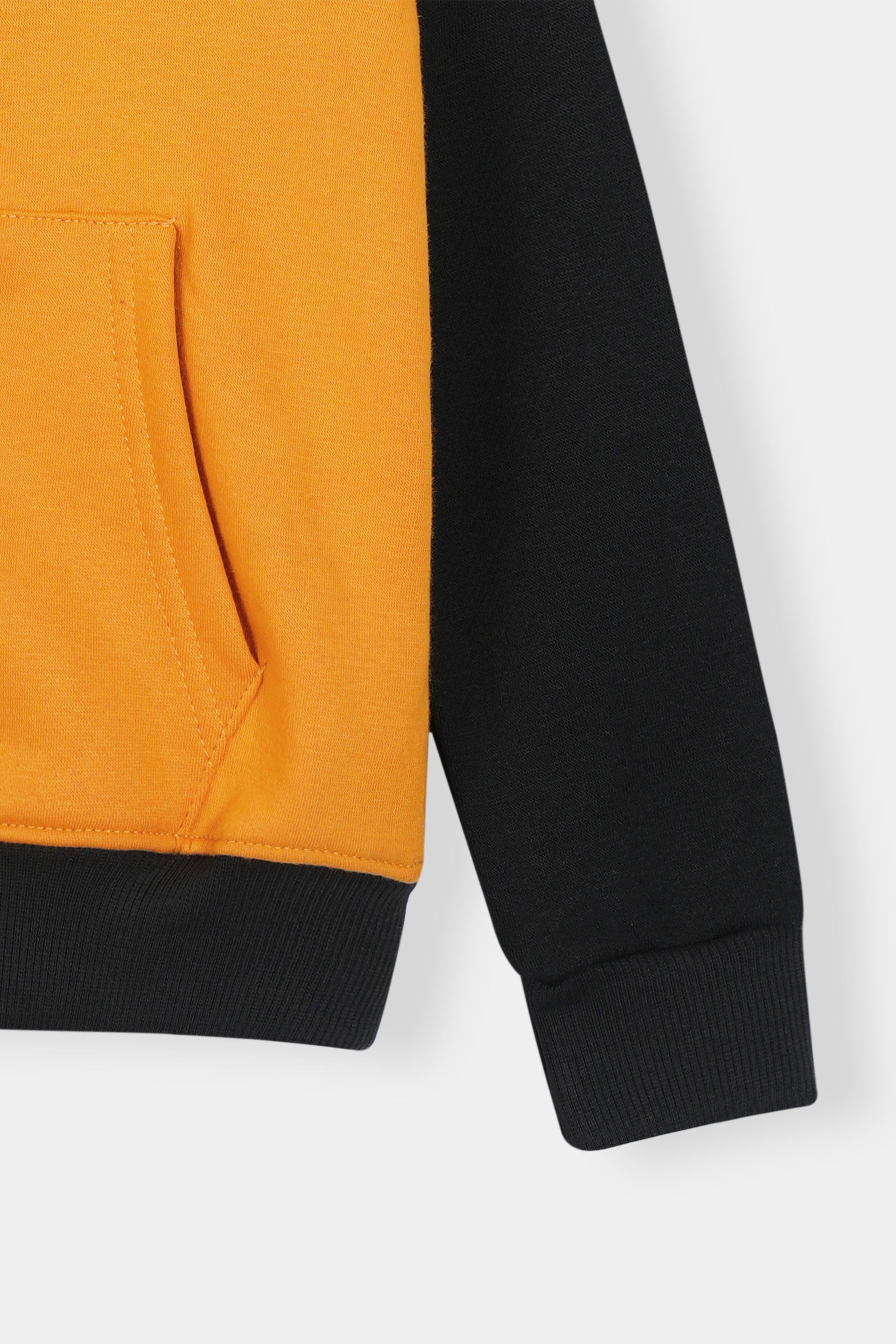 Boys Bold Orange & Black Zip-Up Hoodie Set