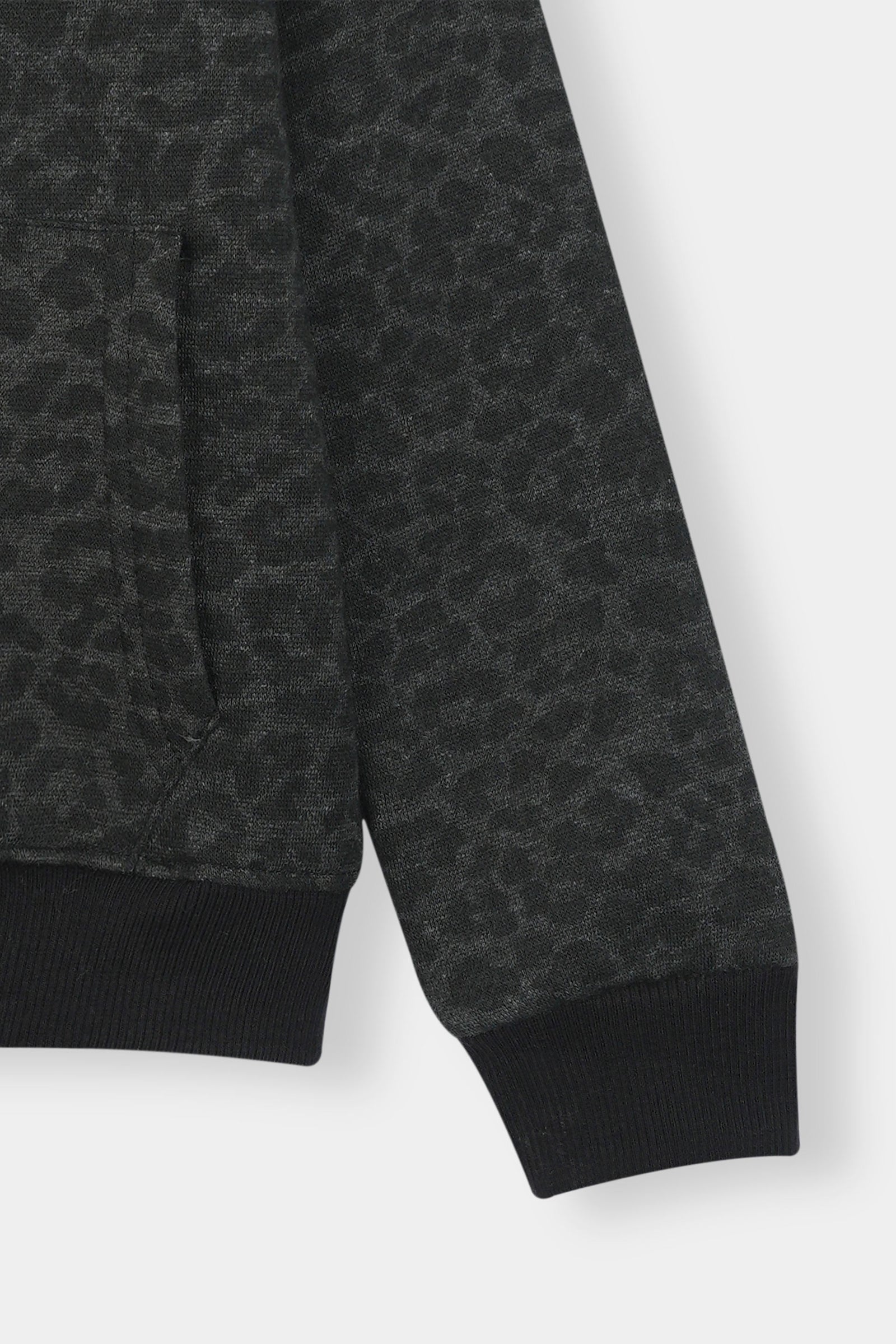 Boys Black Leopard Print Hoodie & Jogger Set