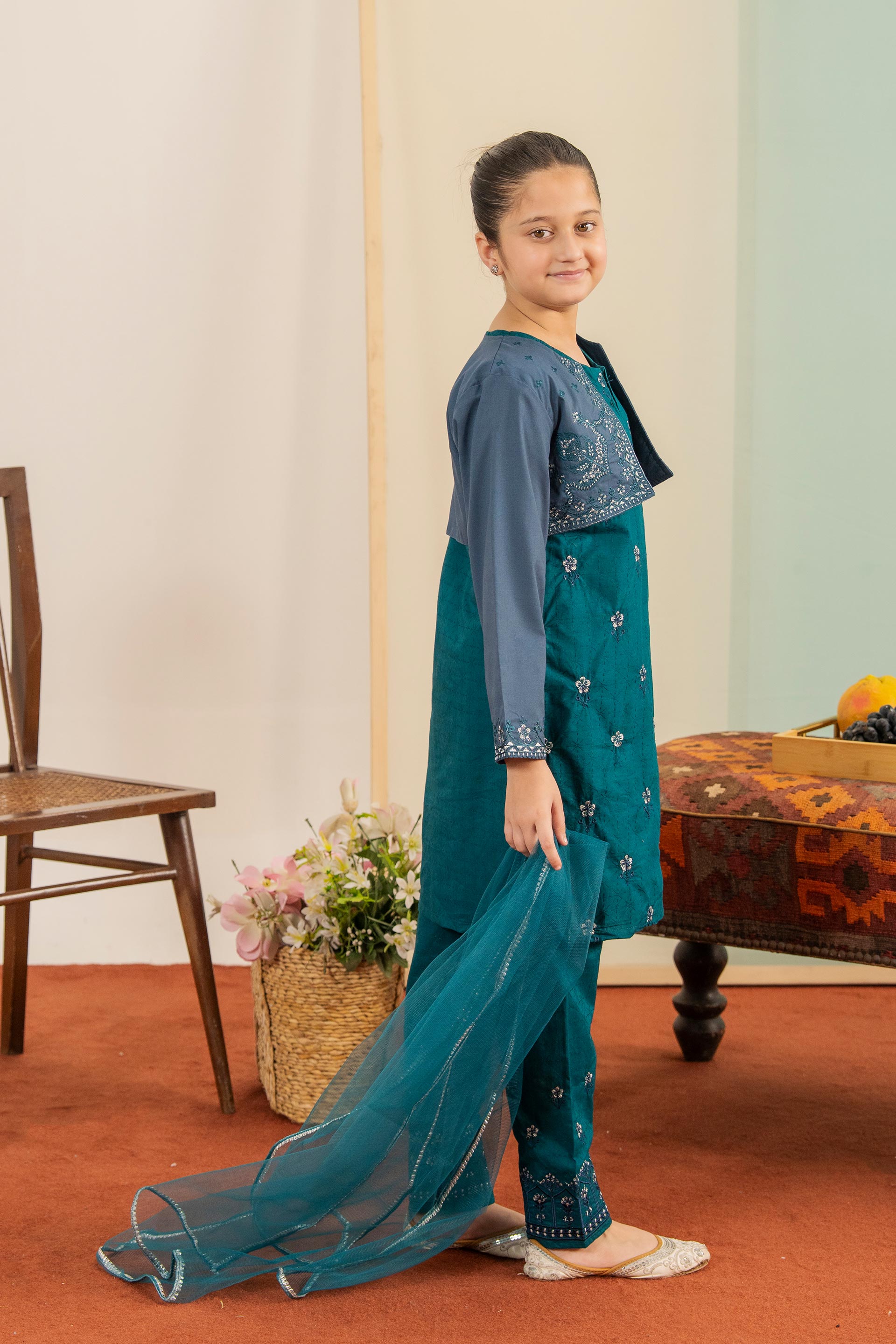 Aqua Blossom Ensemble - 4 Piece Suit