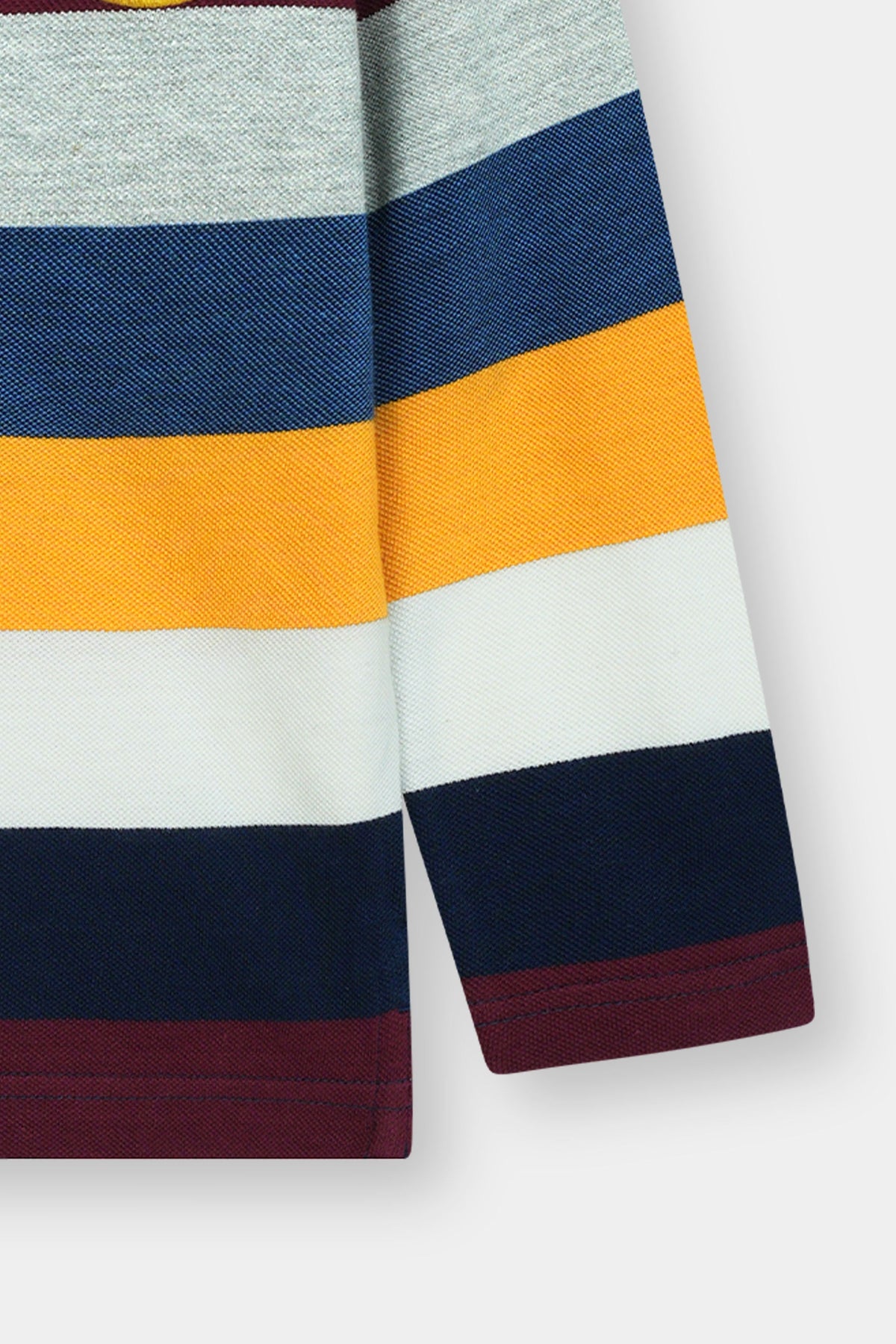 Striped Polo Tee with Bold 'A' Emblem