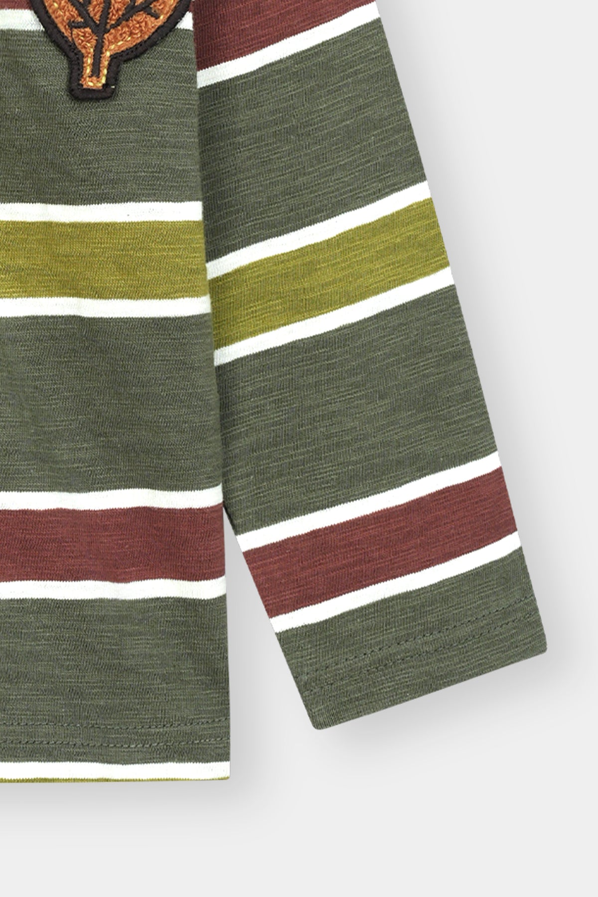 Boys’ Striped Polo T-Shirt with Patch Detailing