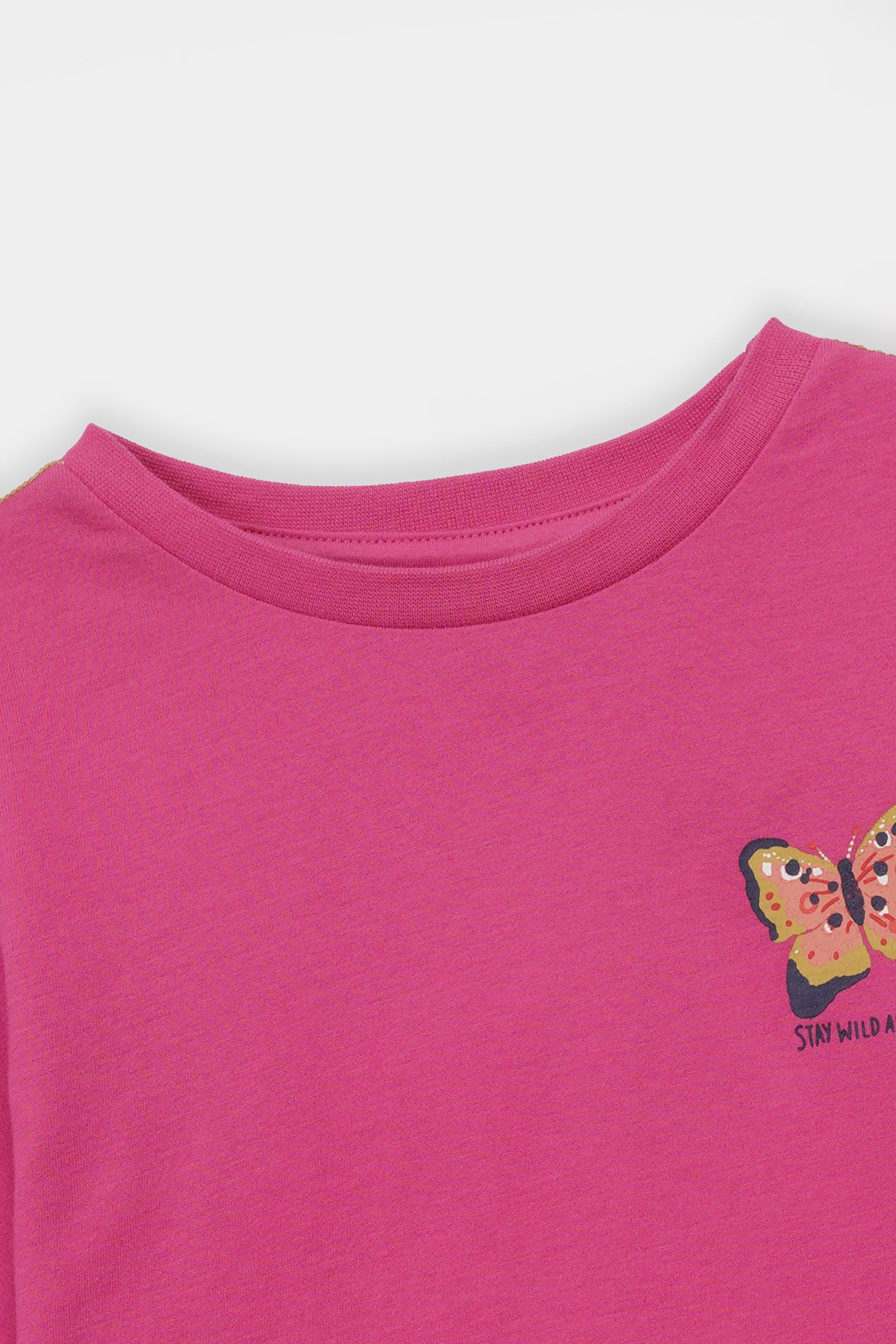 Girls Butterfly Printed Soft Cotton T-Shirt