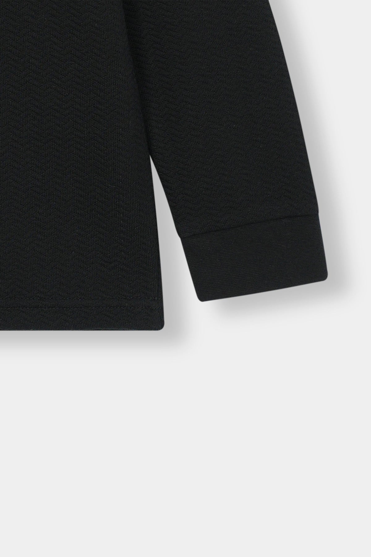 Classic Black Half-Zip Polo Sweatshirt