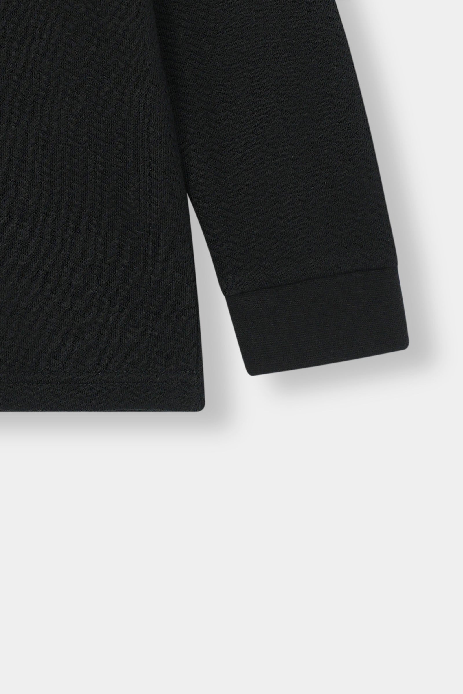 Classic Black Half-Zip Polo Sweatshirt