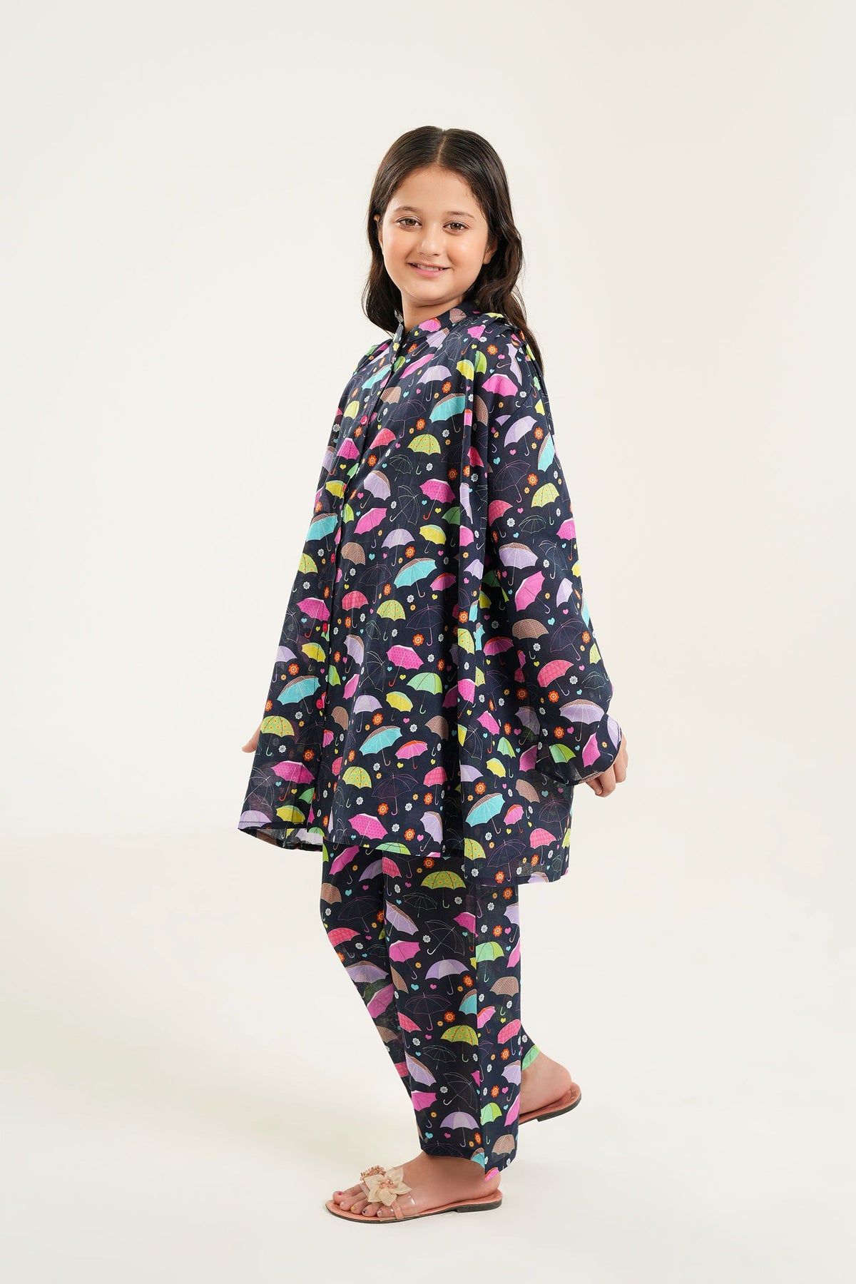 "Rainy Day Fun - Girls Umbrella Print Co-Ord Set"