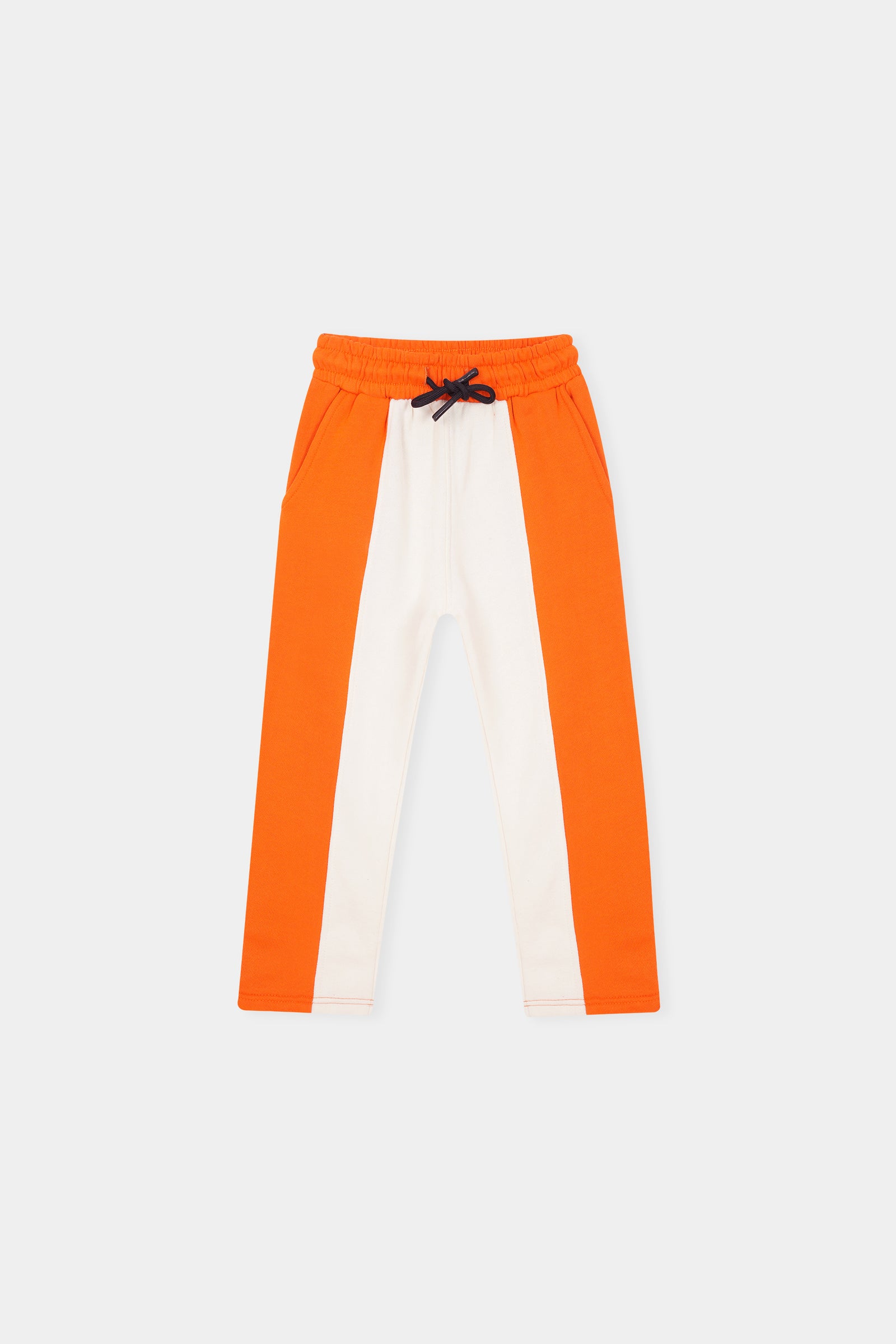 Bold & Bright  Colorblock Hoodie Set – Orange & White