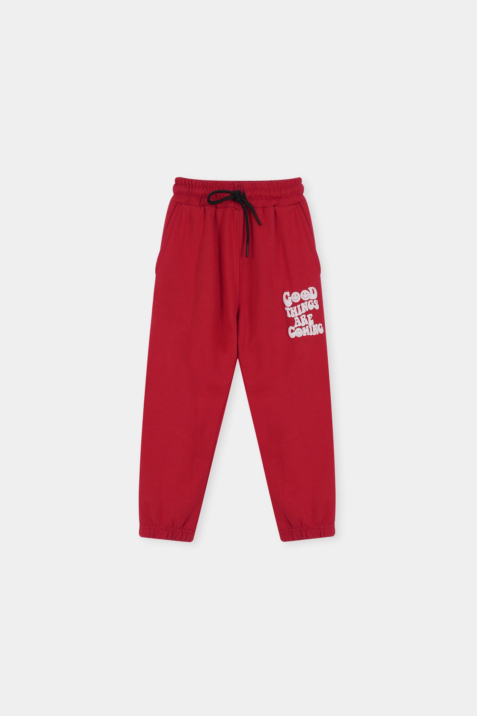 Good Things Are Coming: Cozy Red Sweatshirt and Jogger Set