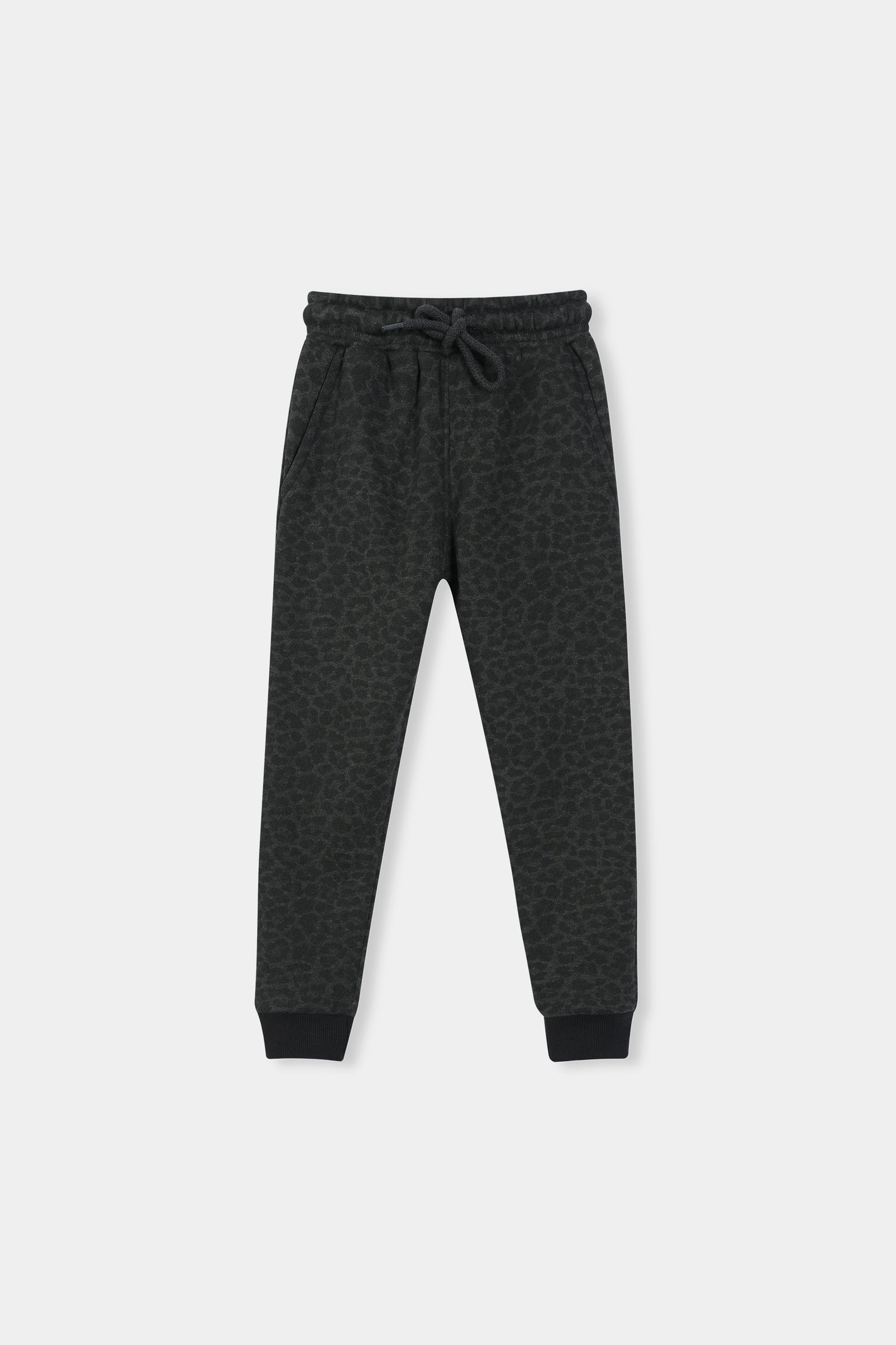 Boys Black Leopard Print Hoodie & Jogger Set