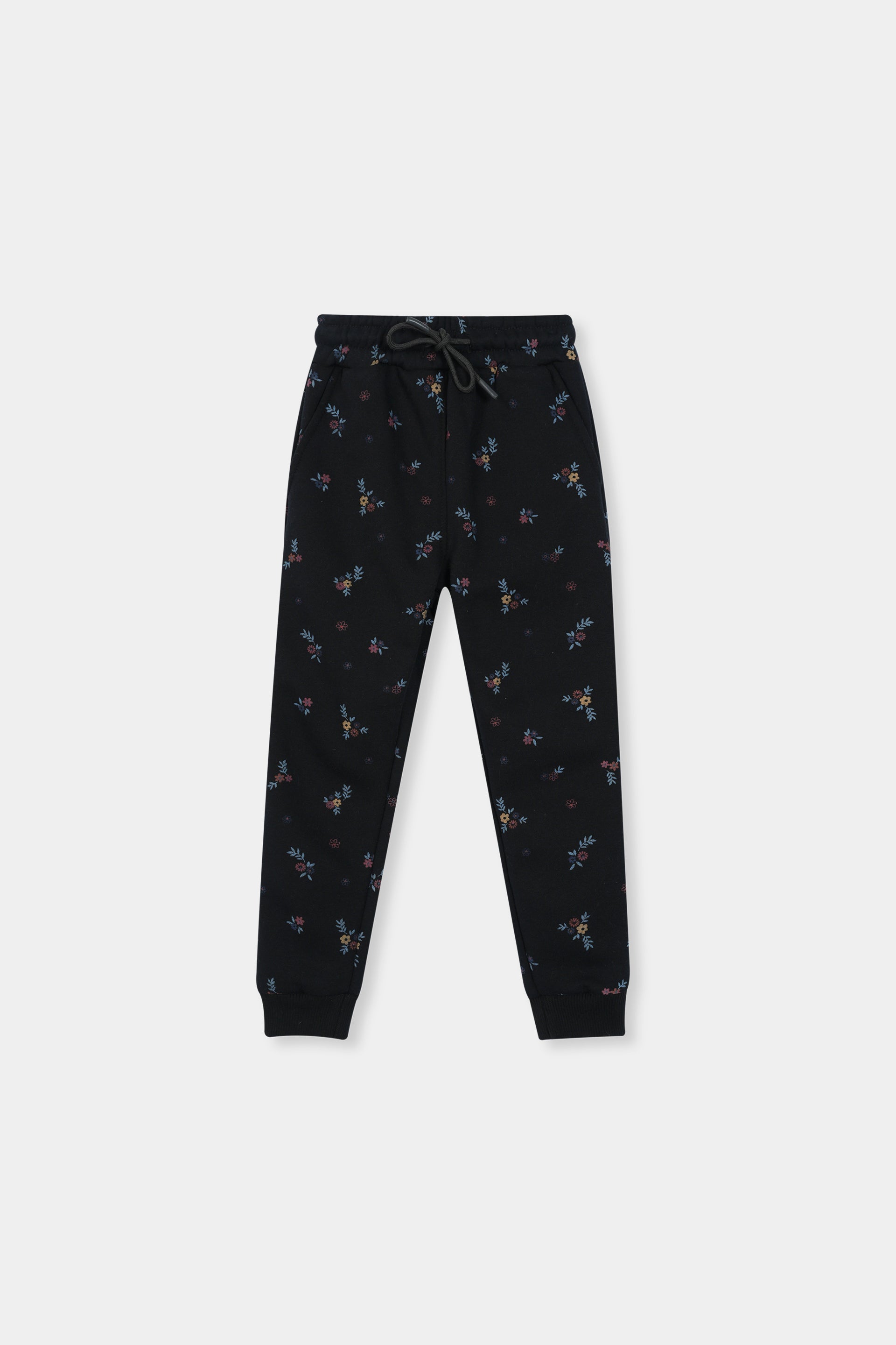 Boys Cozy Floral Black Hoodie and Jogger Set
