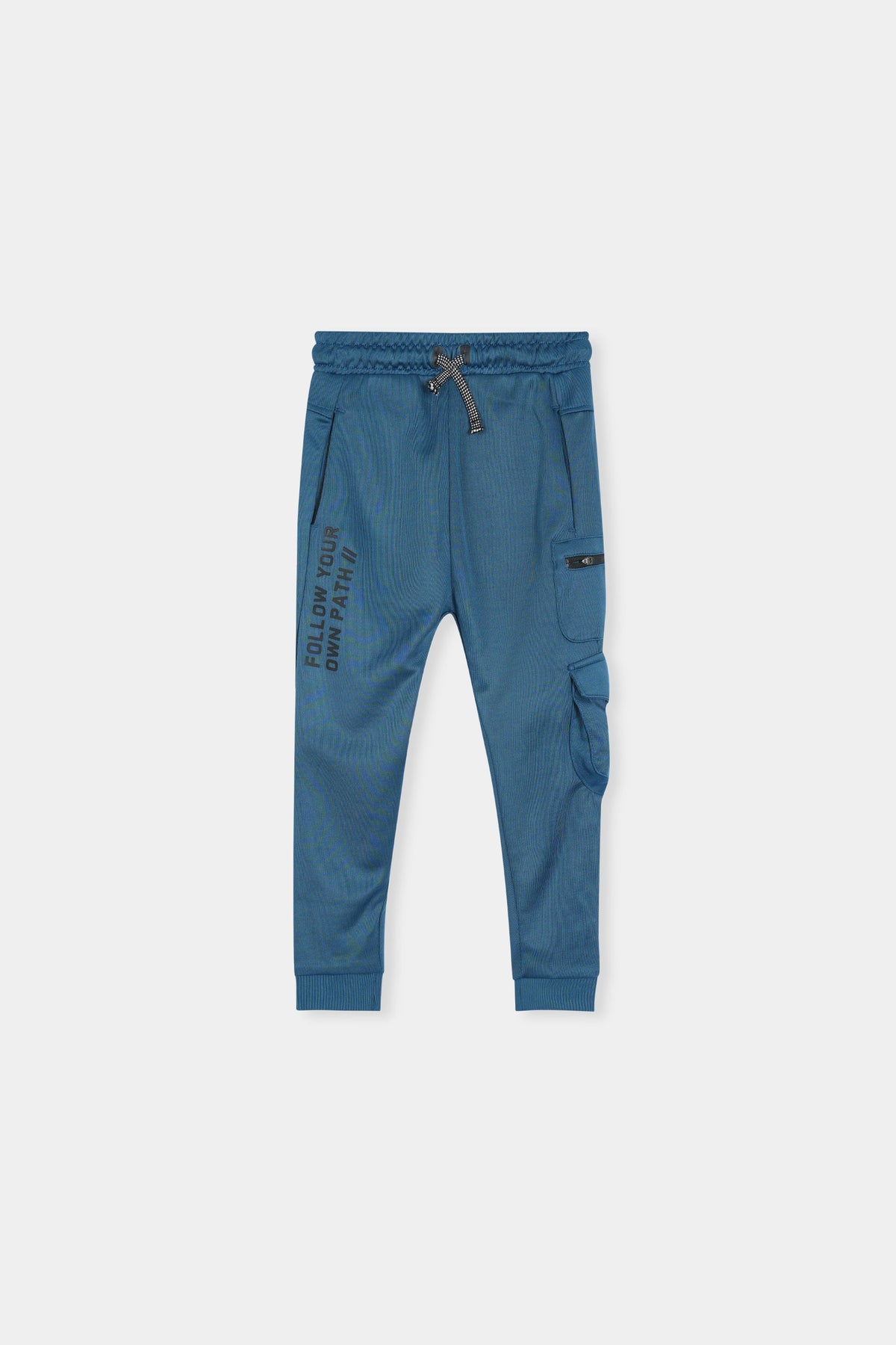 Teal Zip-Up Hoodie and Joggers Set with Motivational Print