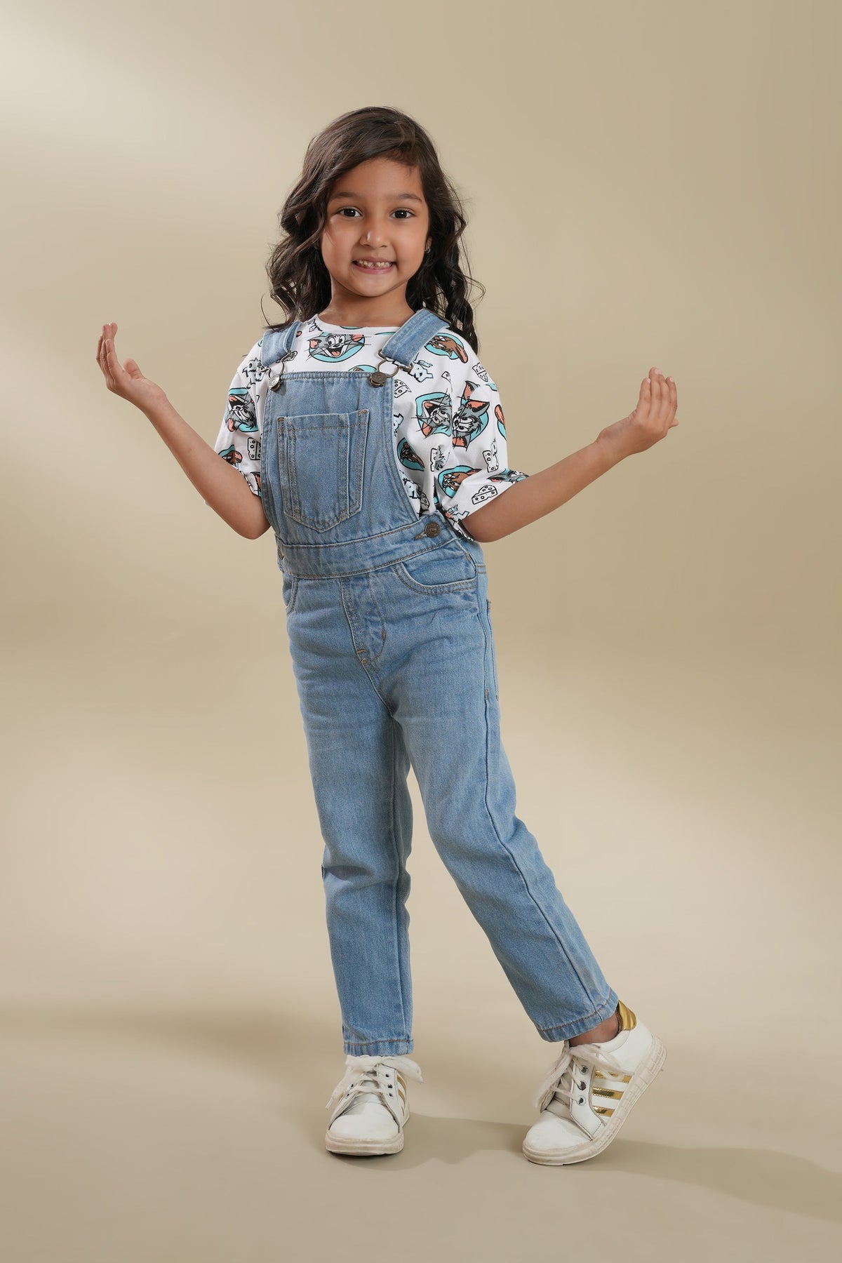 100% Cotton Denim Dungaree Light Blue